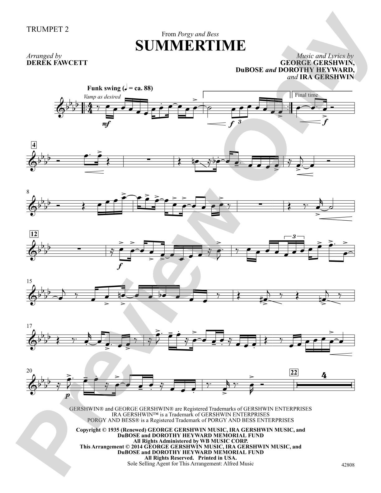 Summertime: Trumpet 2: Choral SoundPax