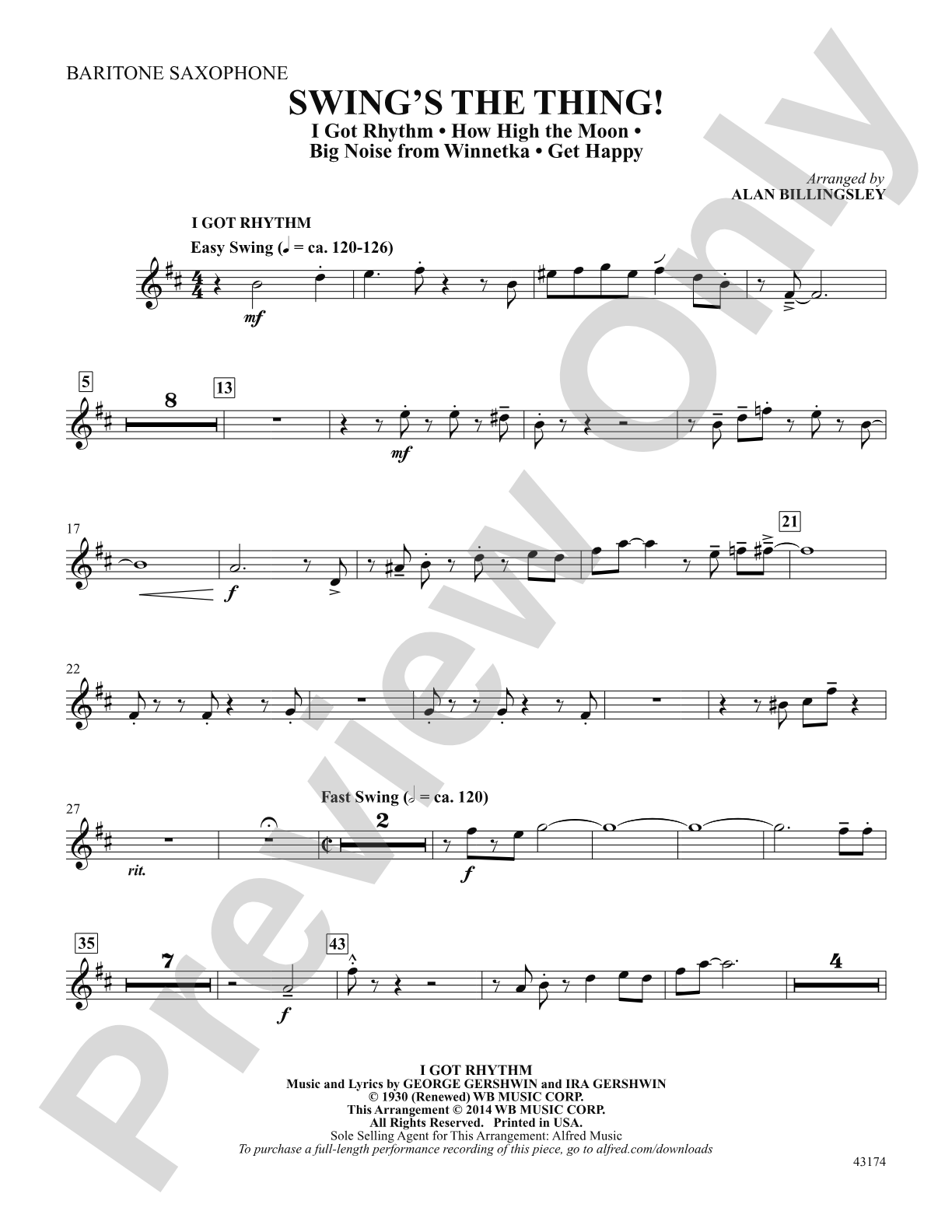 Swing's the Thing: Baritone Saxophone: Choral SoundPax