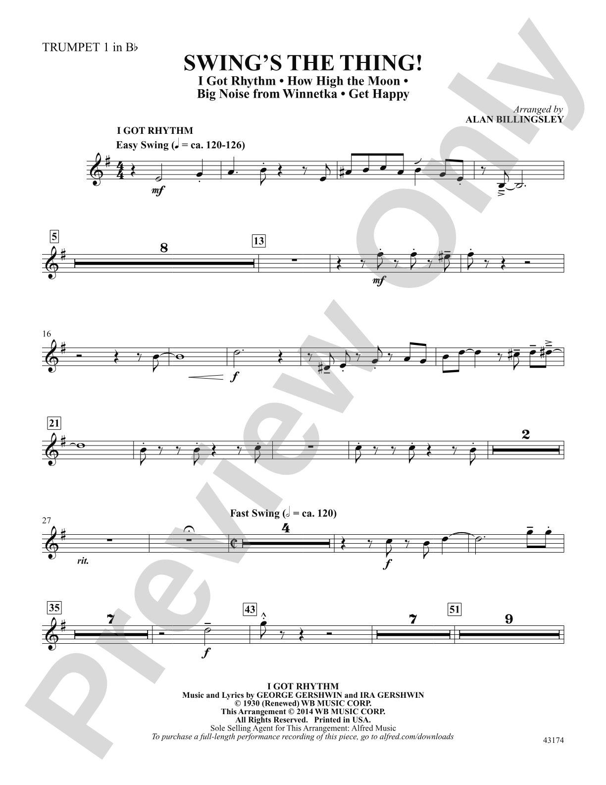 Swing's the Thing: Trumpet 1: Choral SoundPax