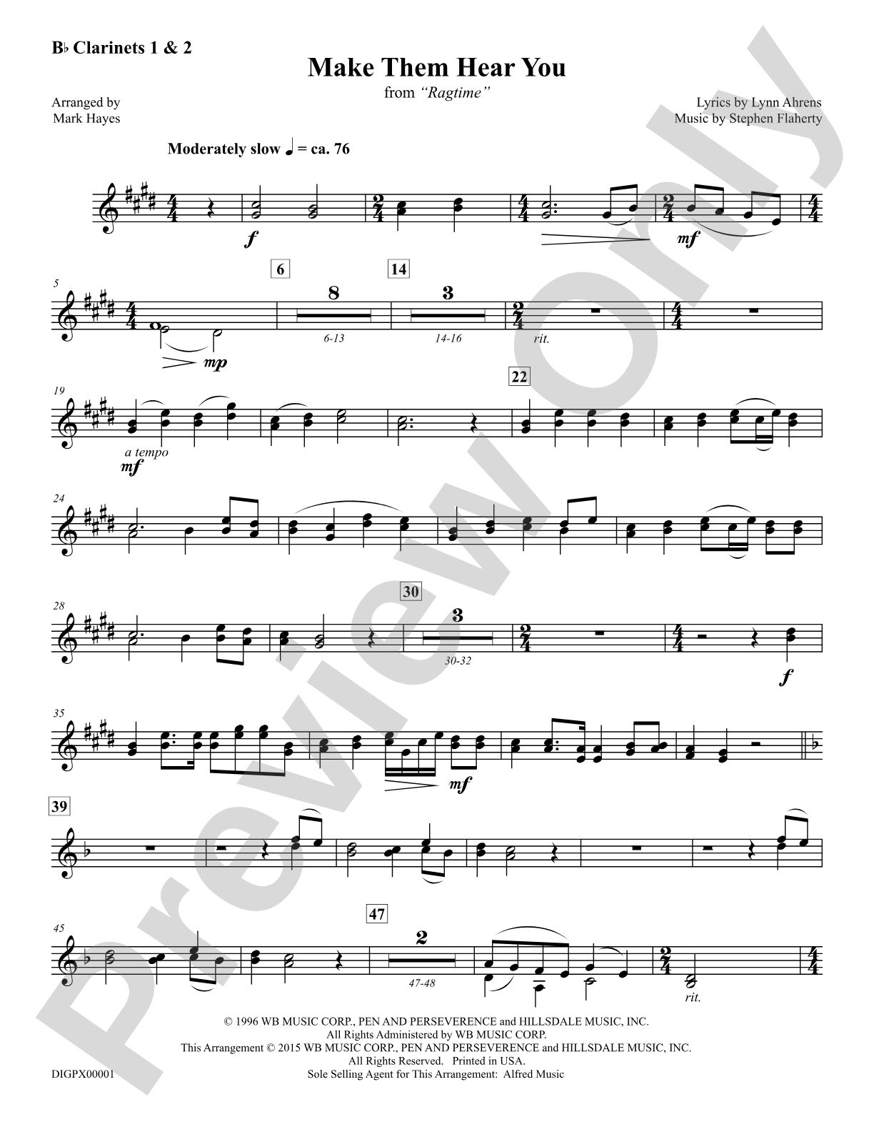 Make Them Hear You: Clarinets 1 & 2: Choral Octavo Digital SoundPax
