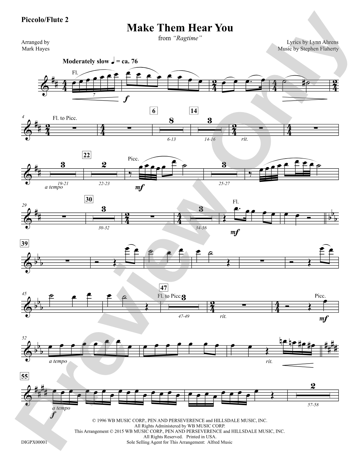 Make Them Hear You: Flute 2 / Piccolo: Choral Octavo Digital SoundPax