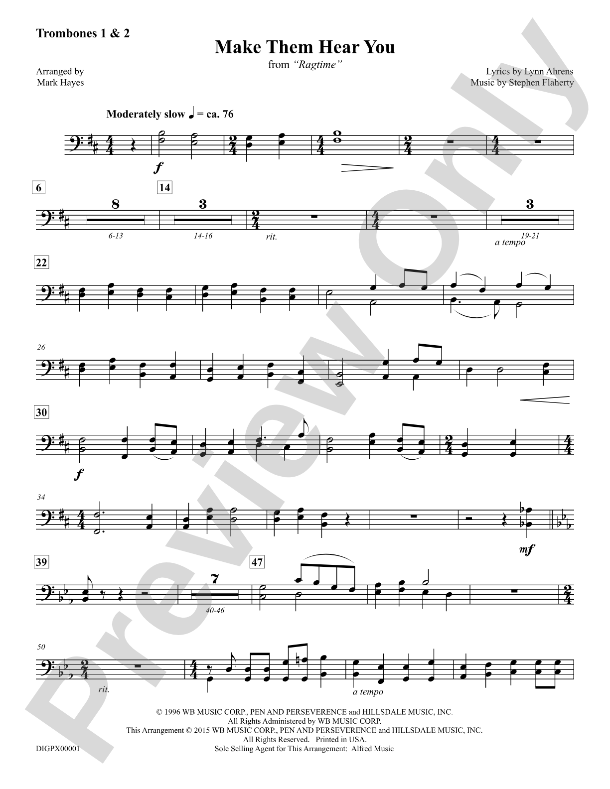 Make Them Hear You: Trombones 1 & 2: Choral Octavo Digital SoundPax