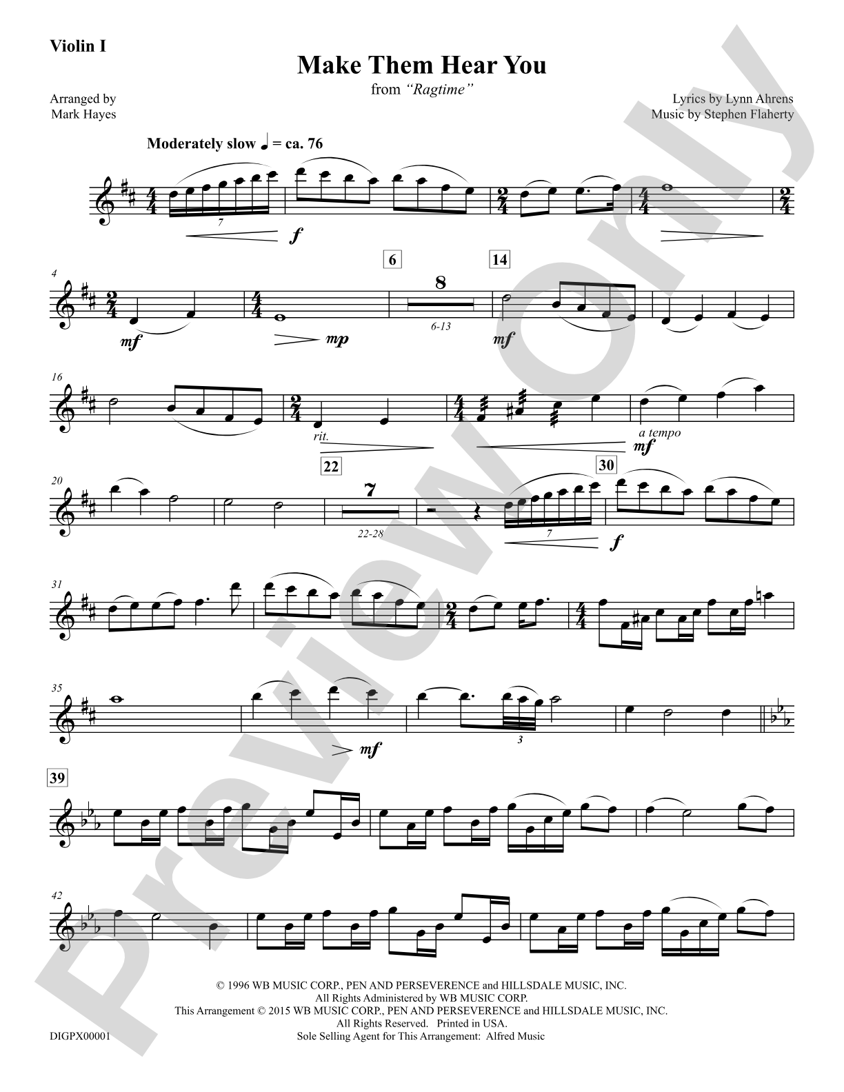 Make Them Hear You: Violin 1: Choral Octavo Digital SoundPax