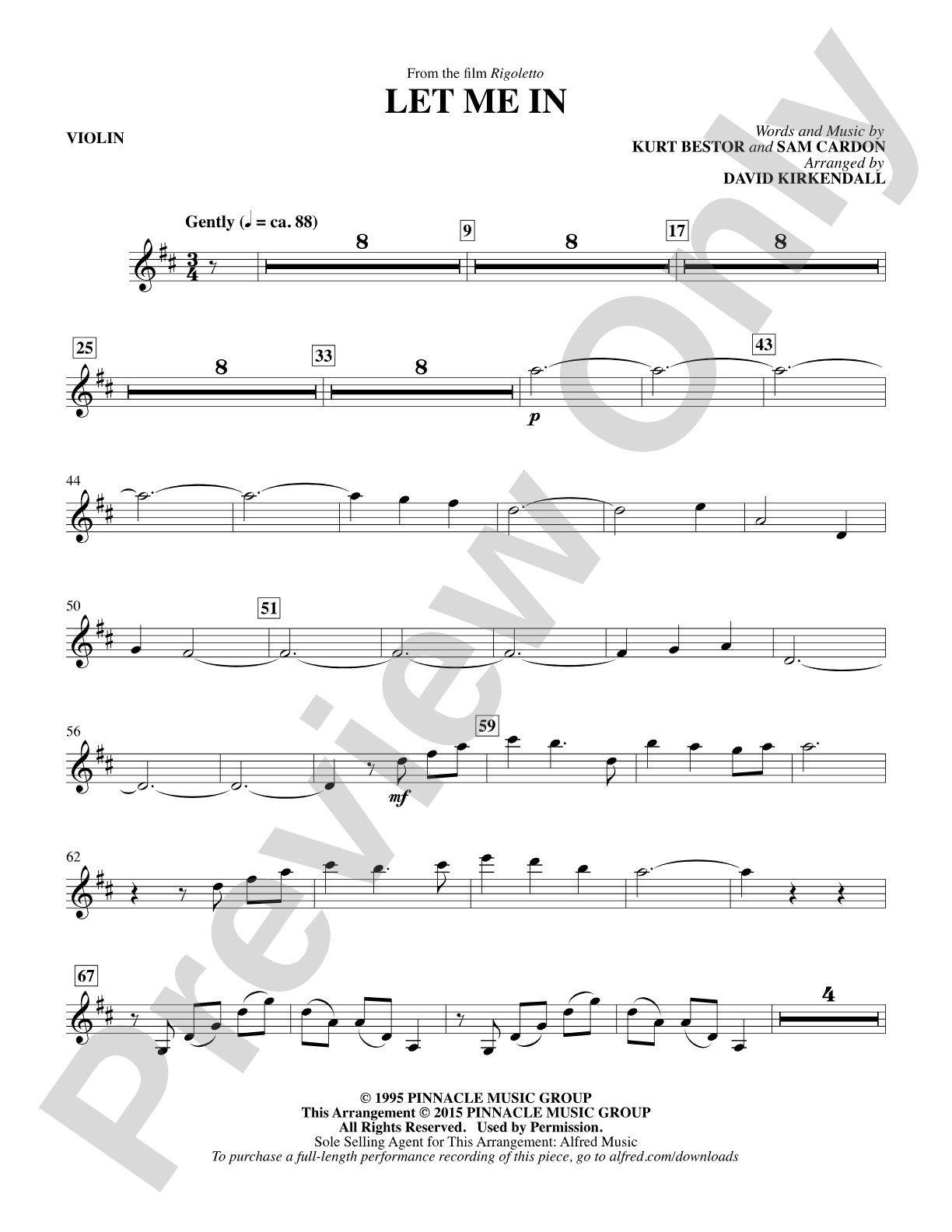 Let Me In: Violin: Choral Octavo Digital SoundPax