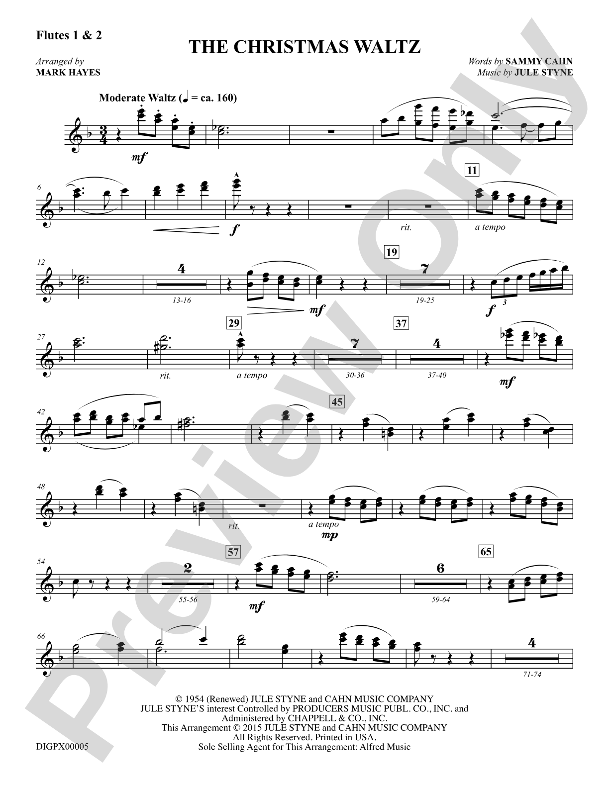 The Christmas Waltz: Flutes 1 & 2: Choral Octavo Digital SoundPax