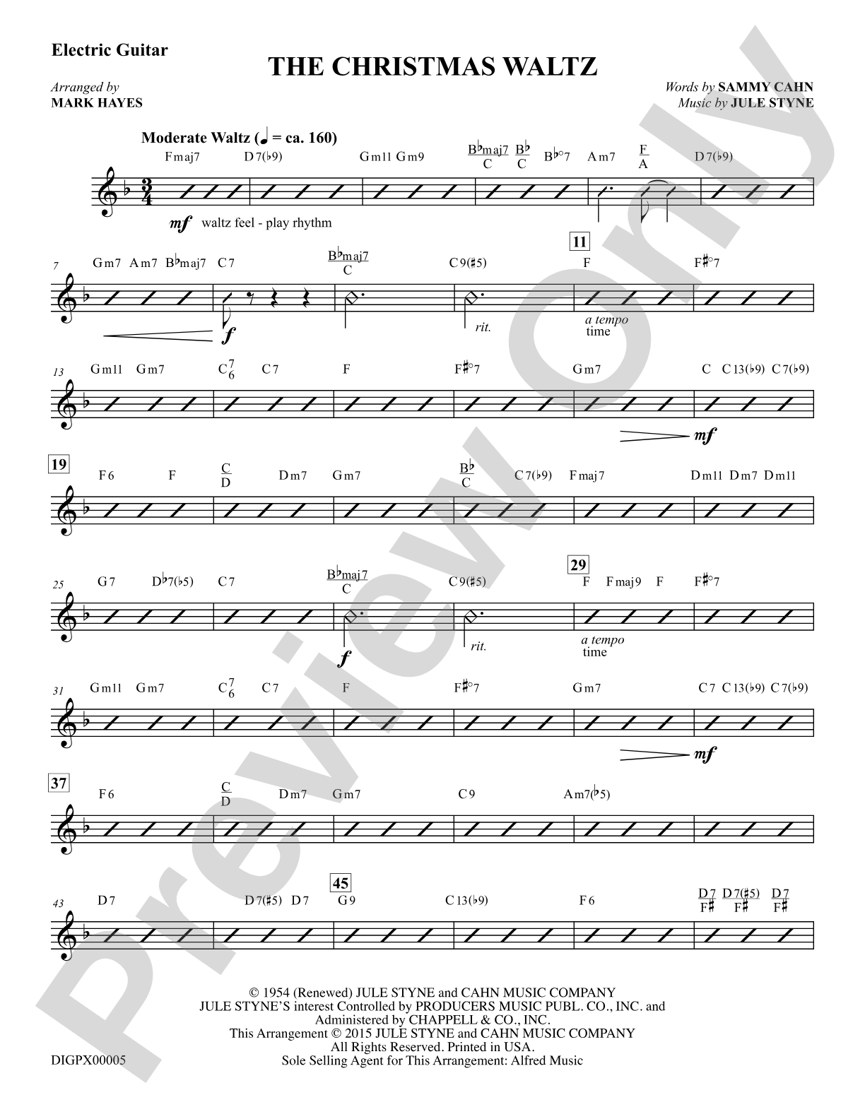 The Christmas Waltz: Electric Guitar: Choral Octavo Digital SoundPax