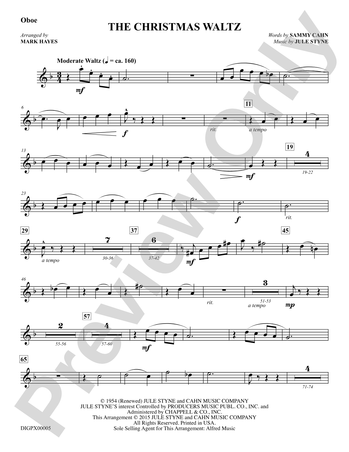 The Christmas Waltz: Oboe: Choral Octavo Digital SoundPax