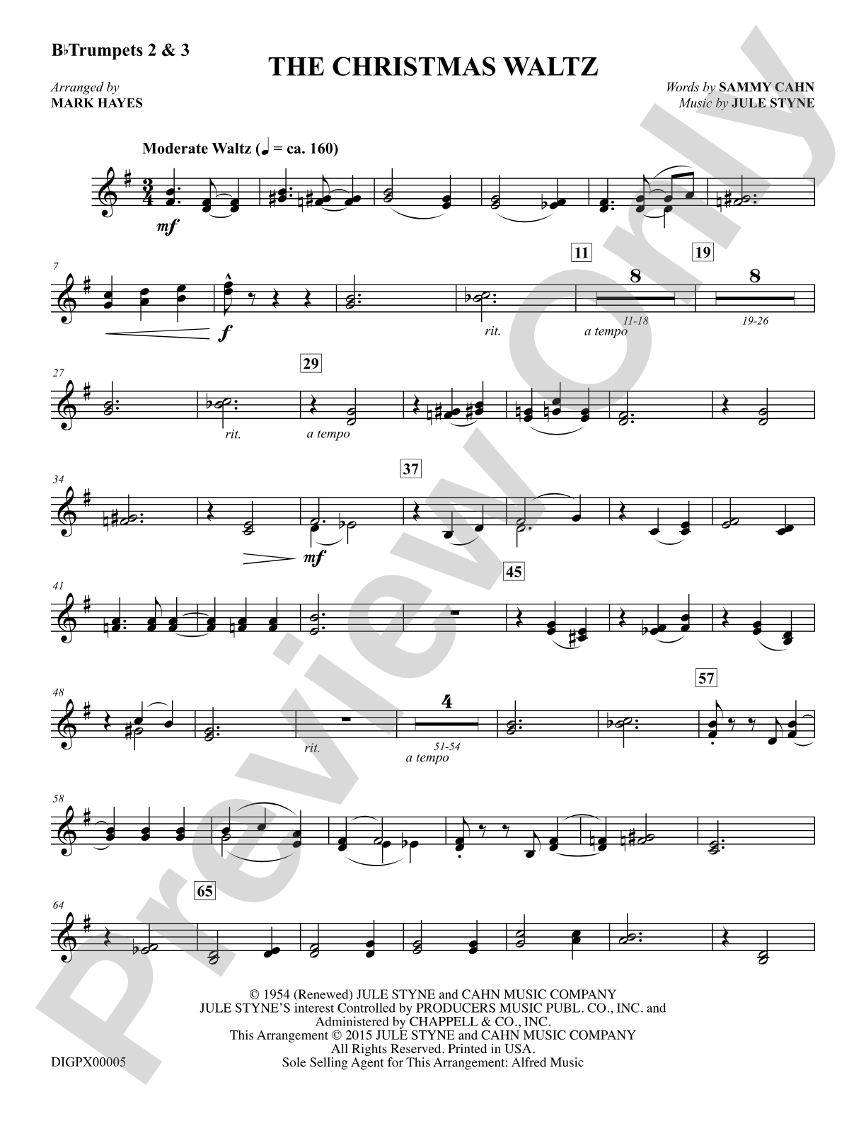 The Christmas Waltz: Trumpets 2 & 3: Choral Octavo Digital SoundPax