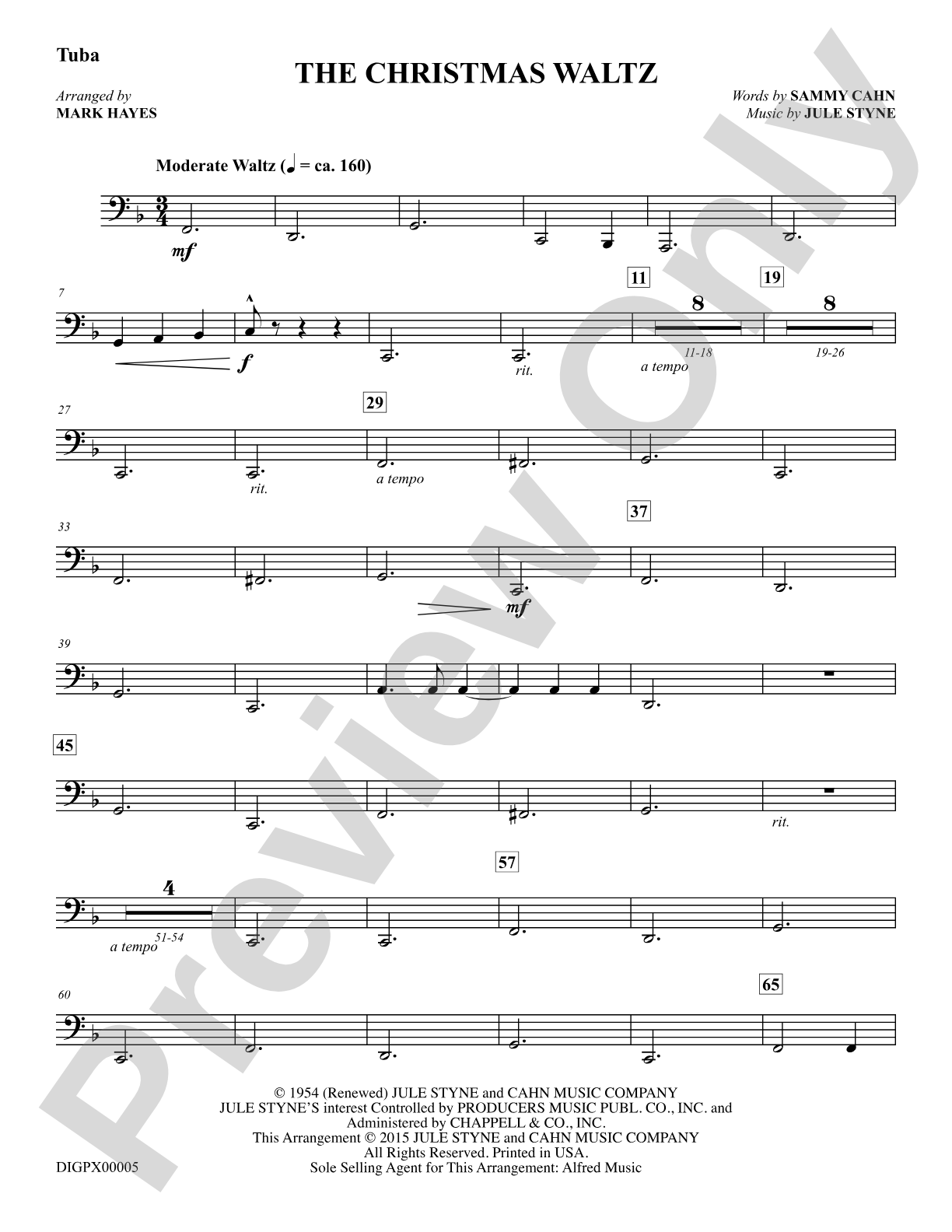 The Christmas Waltz: Tuba: Choral Octavo Digital SoundPax
