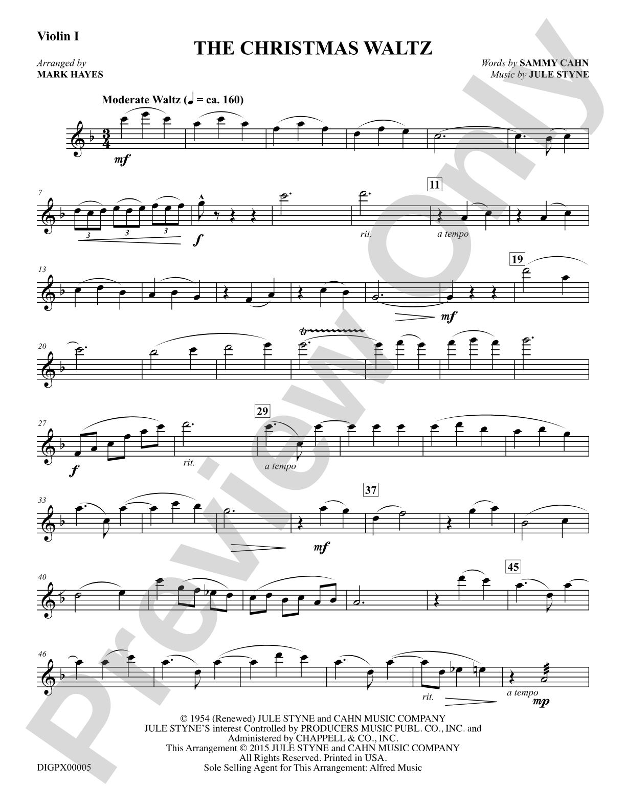 The Christmas Waltz: Violin 1: Choral Octavo Digital SoundPax