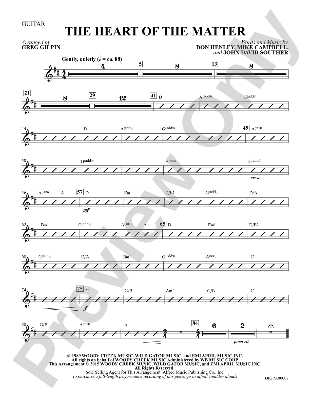 The Heart of the Matter: Guitar: Choral Octavo Digital SoundPax