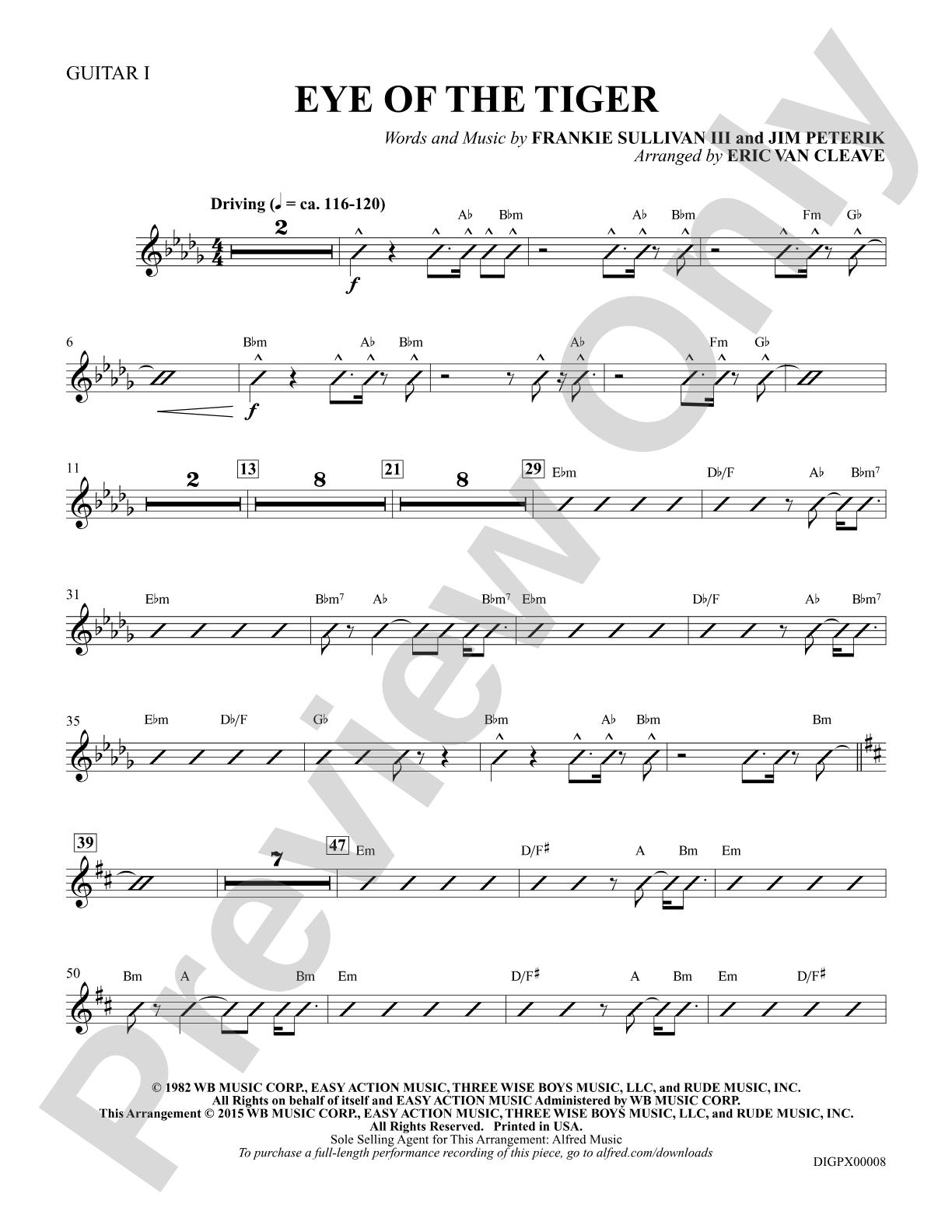Eye of the Tiger: Guitar 1: Choral Octavo Digital SoundPax