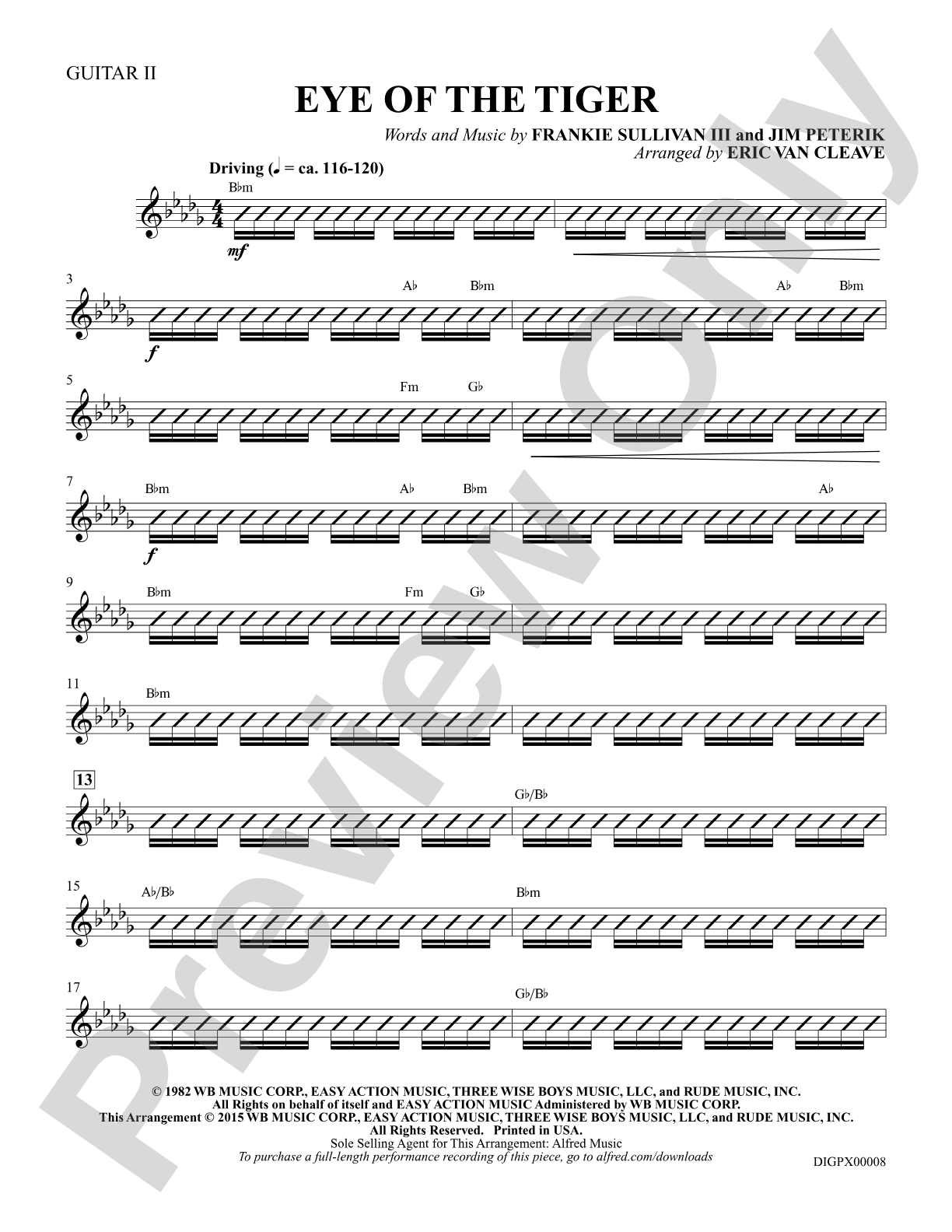 Eye of the Tiger: Guitar 2: Choral Octavo Digital SoundPax