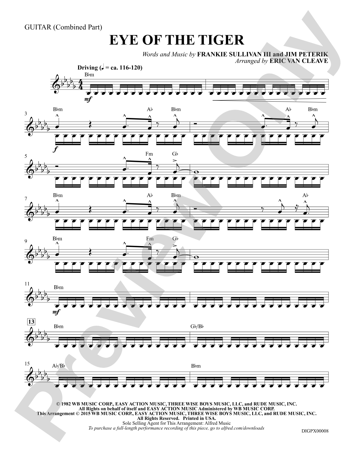 Eye of the Tiger: Guitar 3: Choral Octavo Digital SoundPax