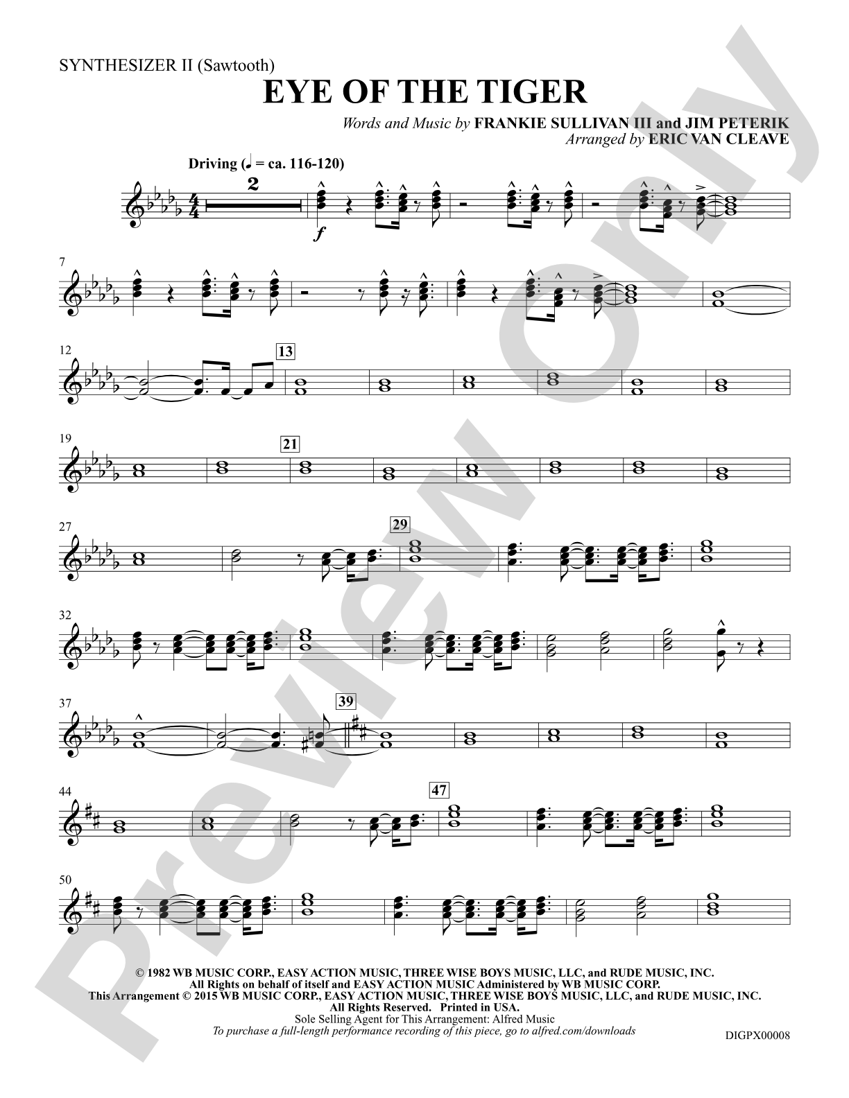 Eye of the Tiger: Synthesizer 2: Choral Octavo Digital SoundPax