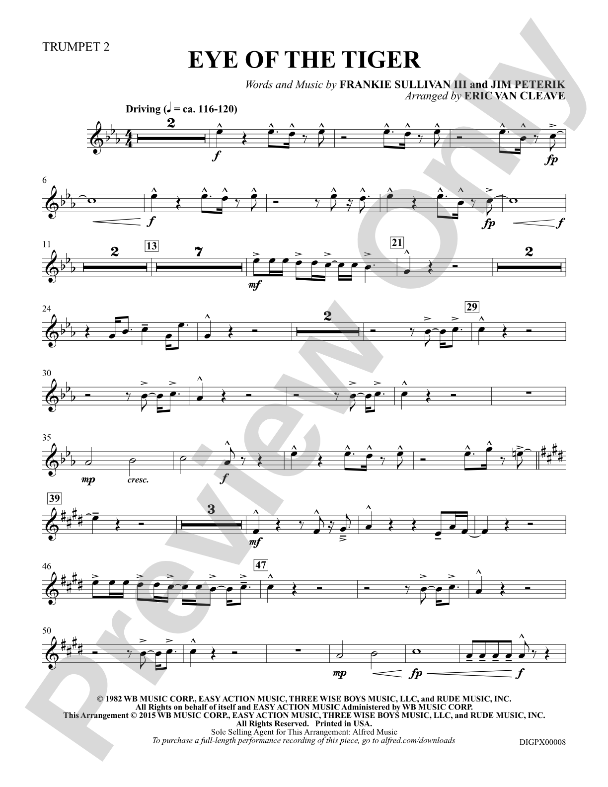 Eye of the Tiger: Trumpet 2: Choral Octavo Digital SoundPax