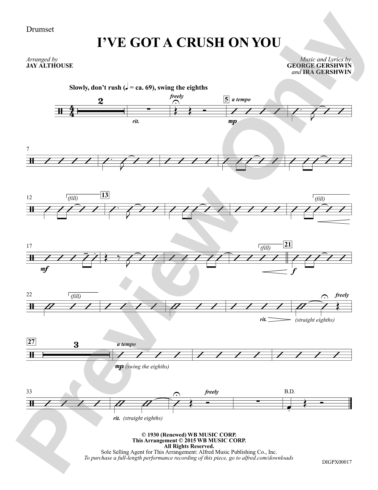 I've Got a Crush on You: Drumset: Choral Octavo Digital SoundPax