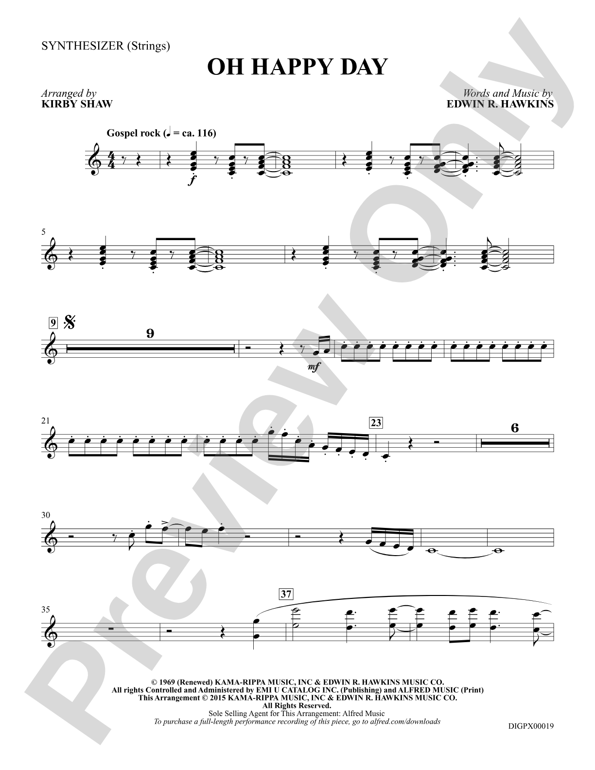 Oh Happy Day: Synthesizer: Choral Octavo Digital SoundPax