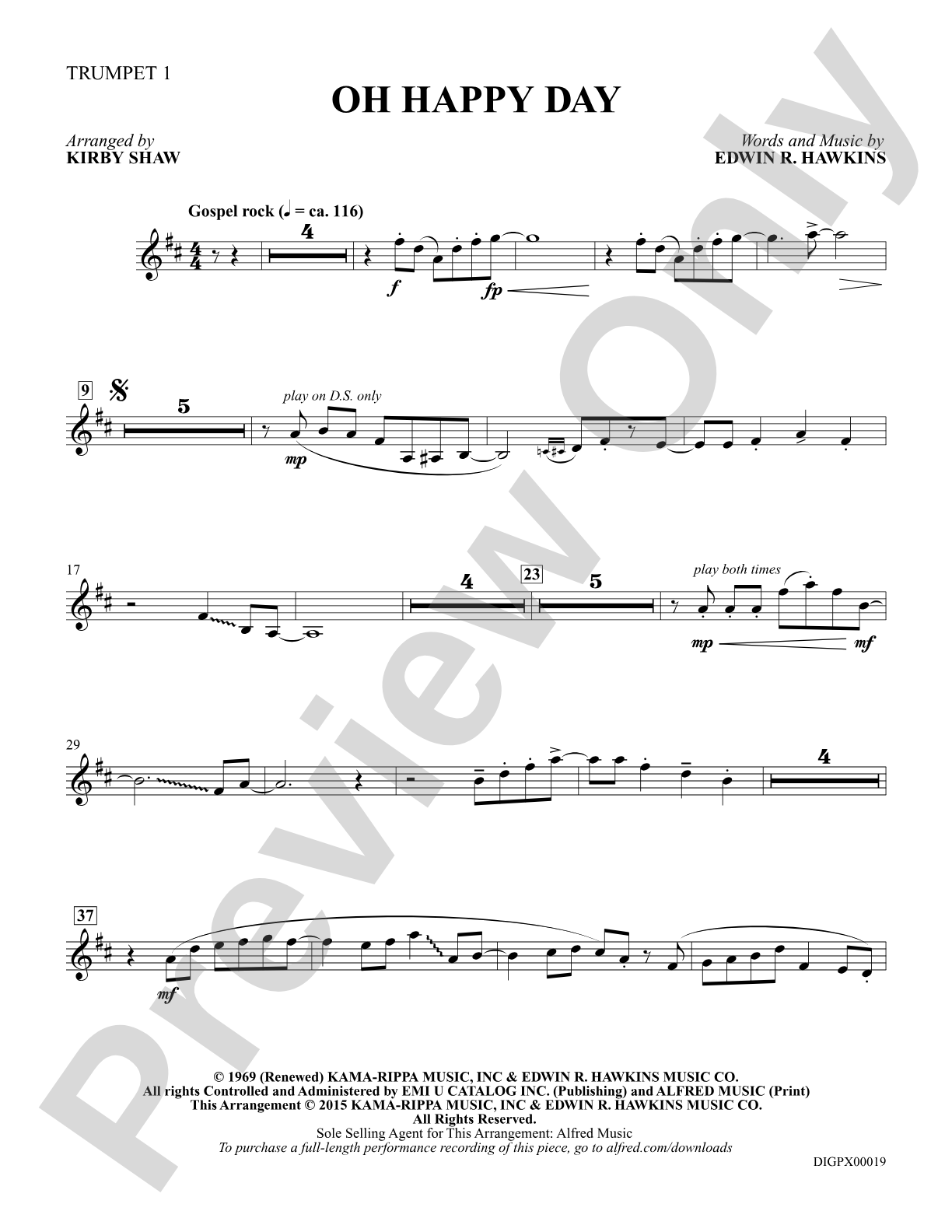 Oh Happy Day: Trumpet 1: Choral Octavo Digital SoundPax