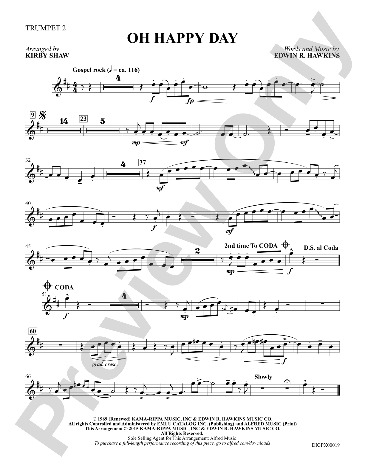 Oh Happy Day: Trumpet 2: Choral Octavo Digital SoundPax