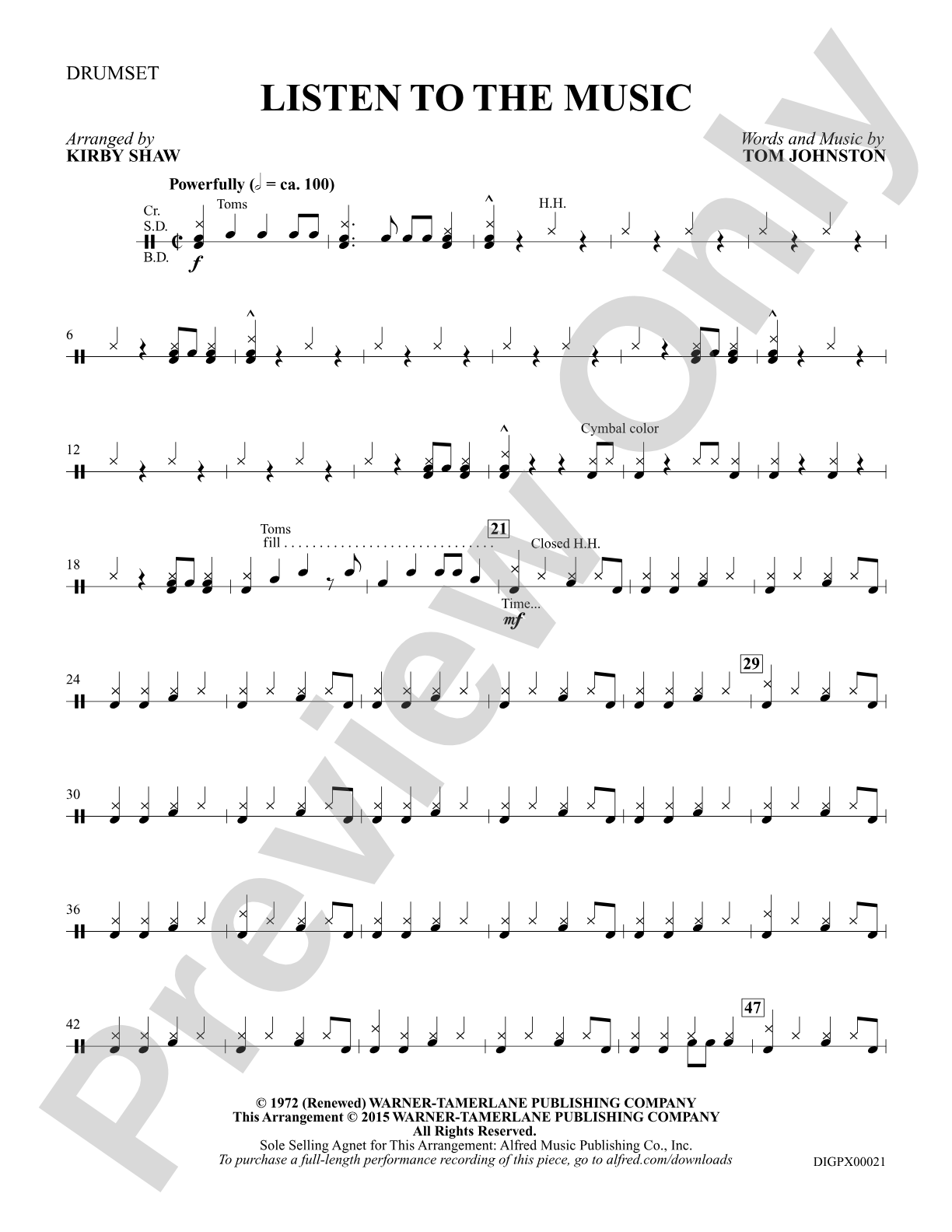 Listen to the Music: Drumset: Choral Octavo Digital SoundPax