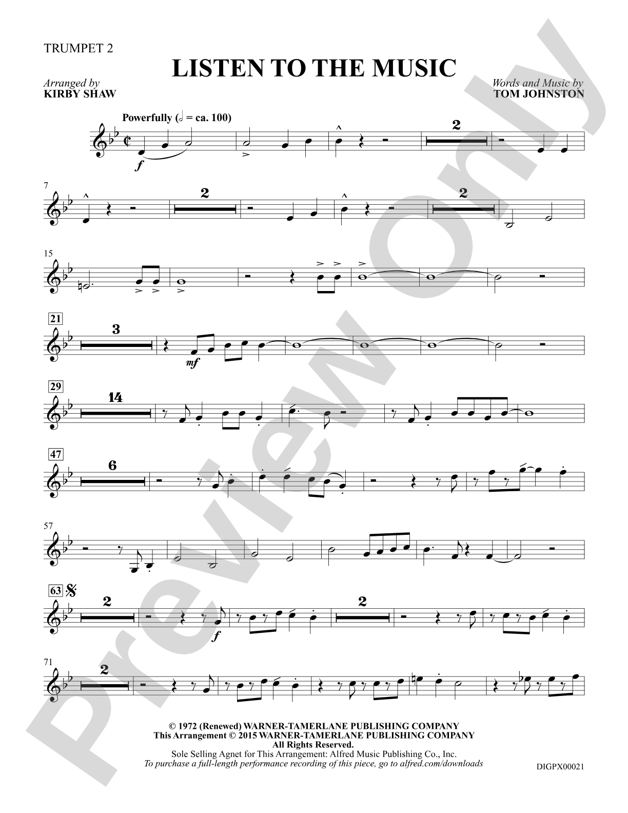 Listen to the Music: Trumpet 2: Choral Octavo Digital SoundPax
