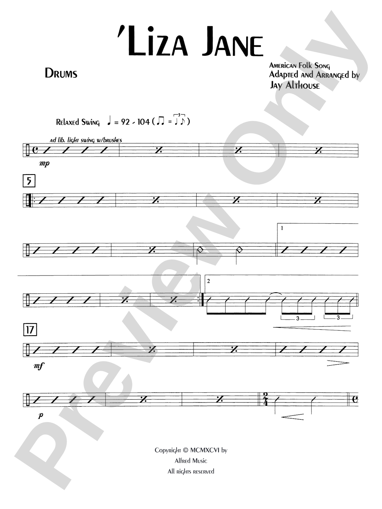 'Liza Jane: Drums: Choral SoundPax