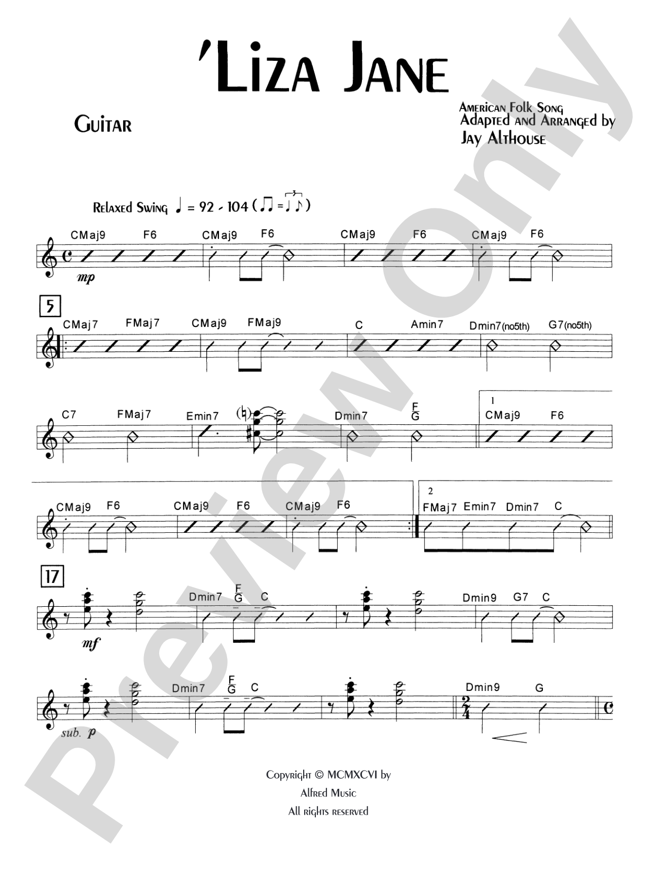 'Liza Jane: Guitar: Choral SoundPax