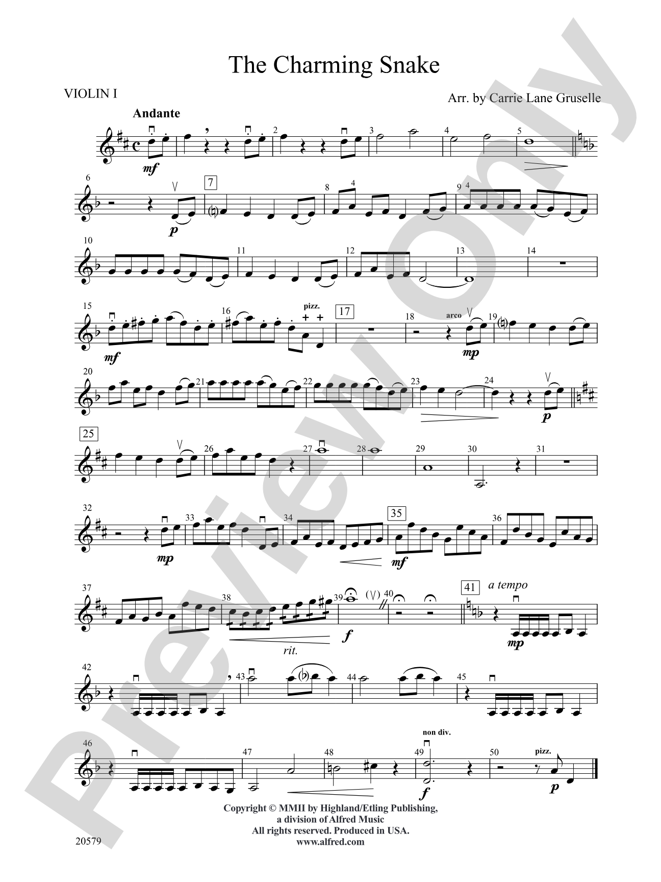 The Charming Snake: 1st Violin