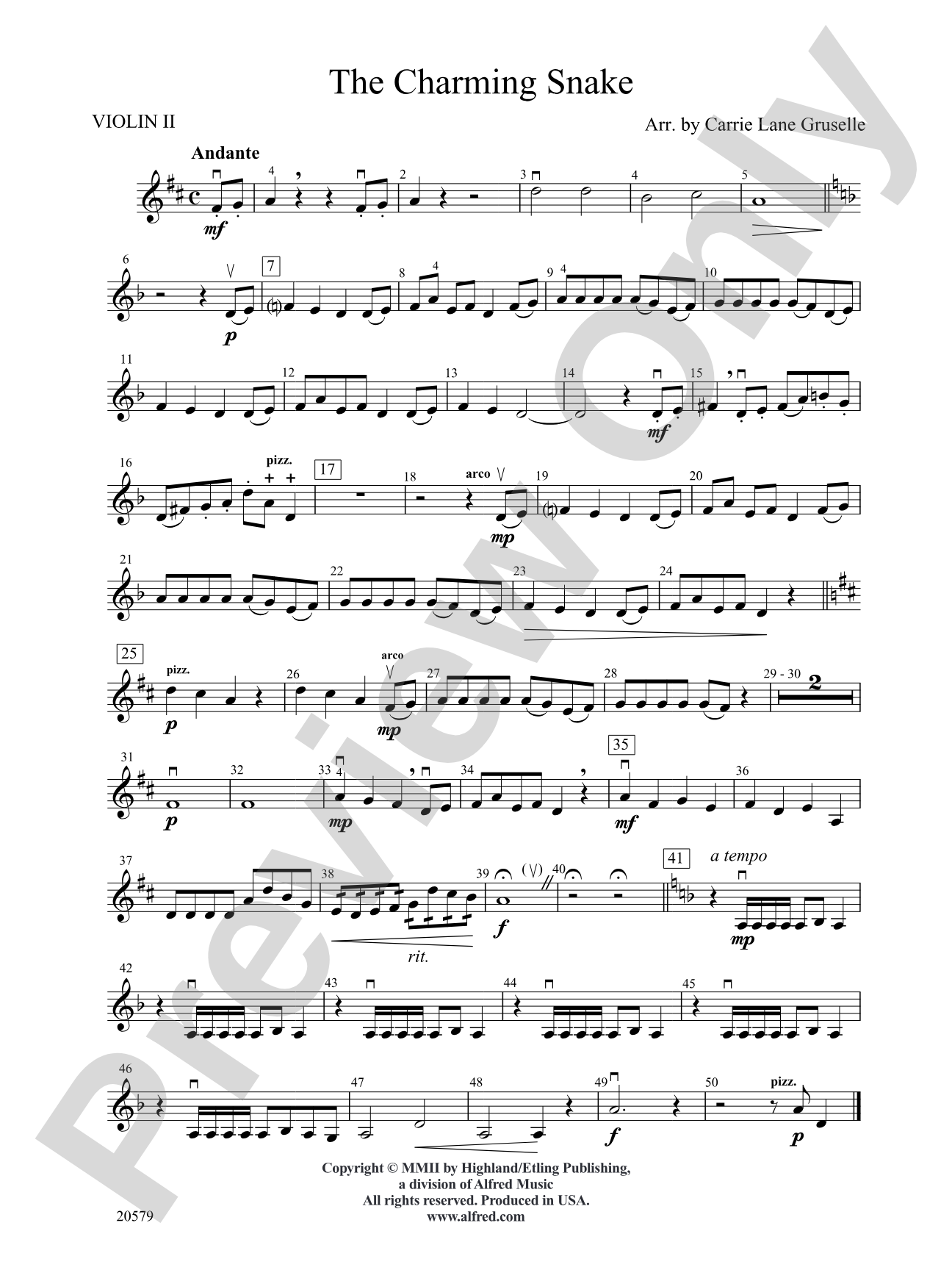 The Charming Snake: 2nd Violin