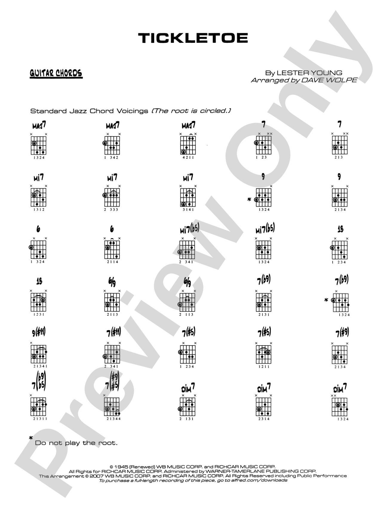 Tickletoe: Guitar Chords