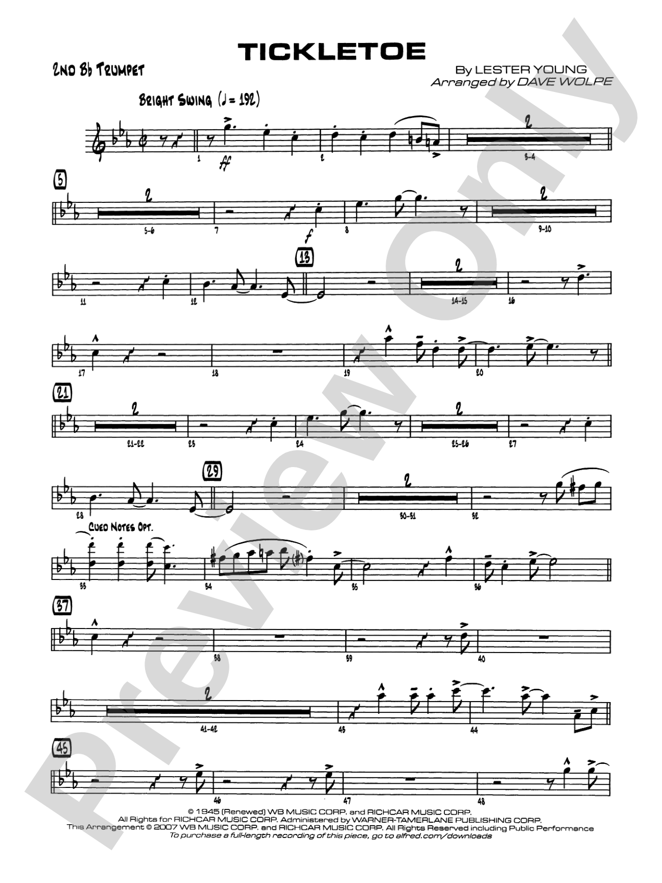 Tickletoe: 2nd B-flat Trumpet