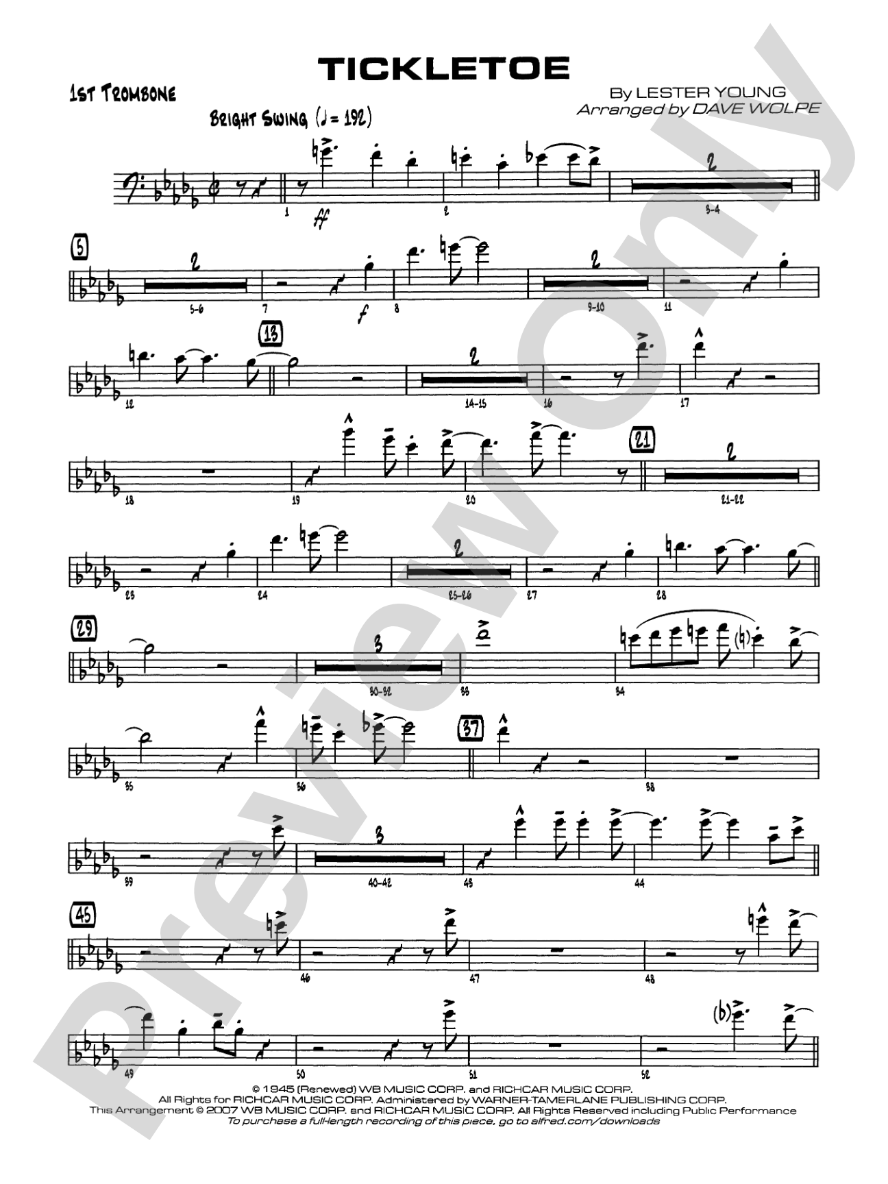 Tickletoe: 1st Trombone