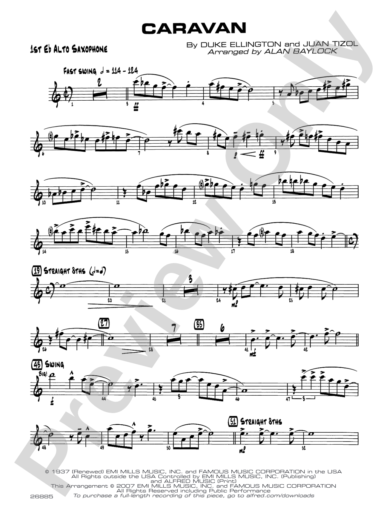 Caravan: E-flat Alto Saxophone