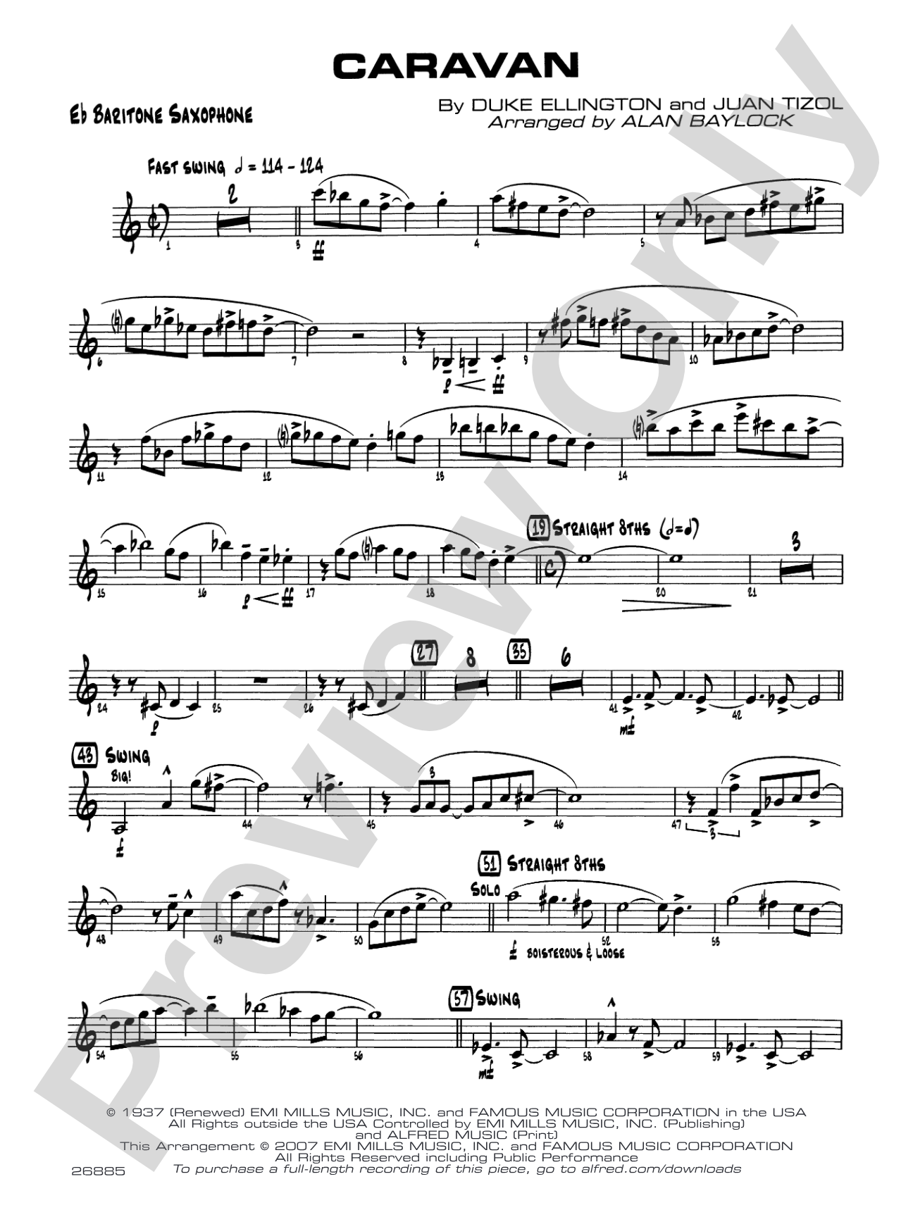 Caravan: E-flat Baritone Saxophone