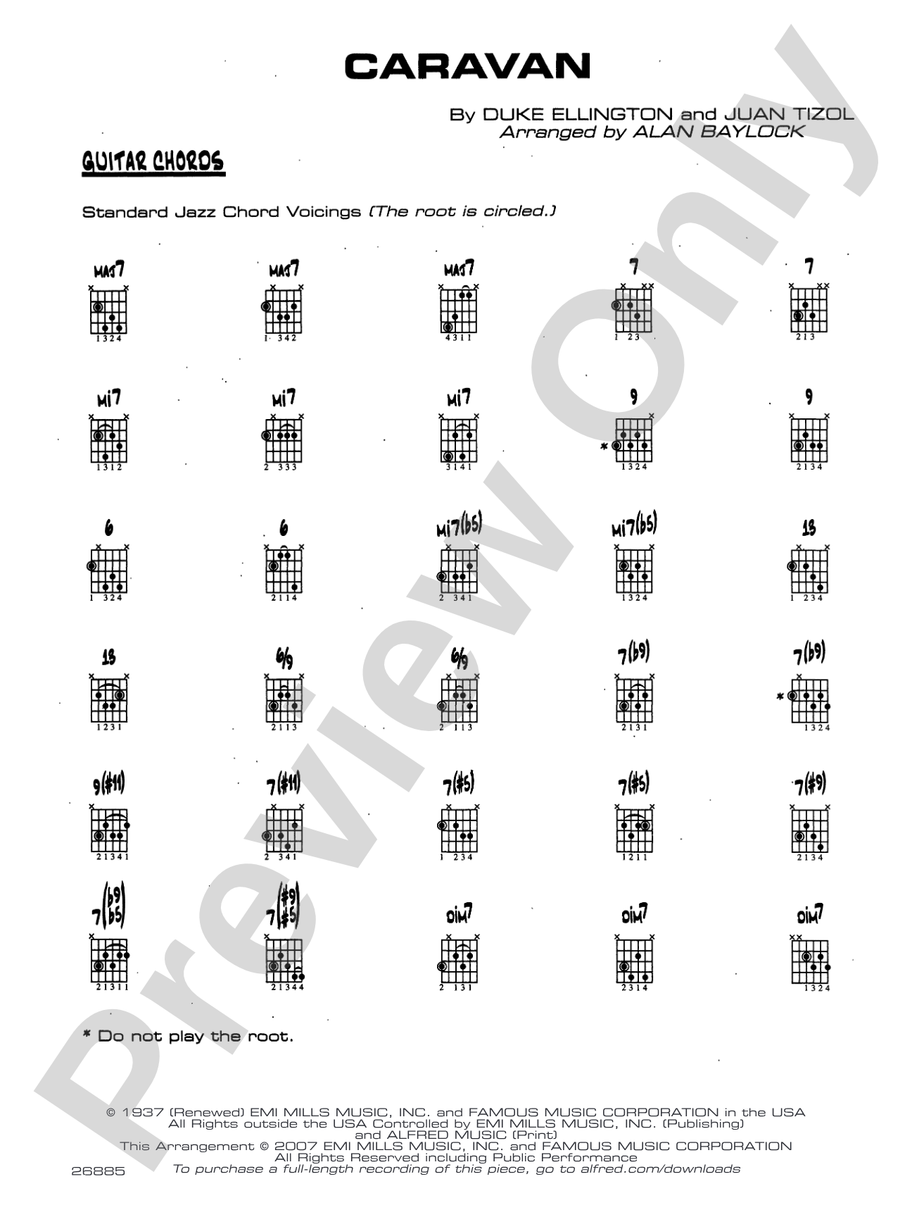 Caravan: Guitar Chords