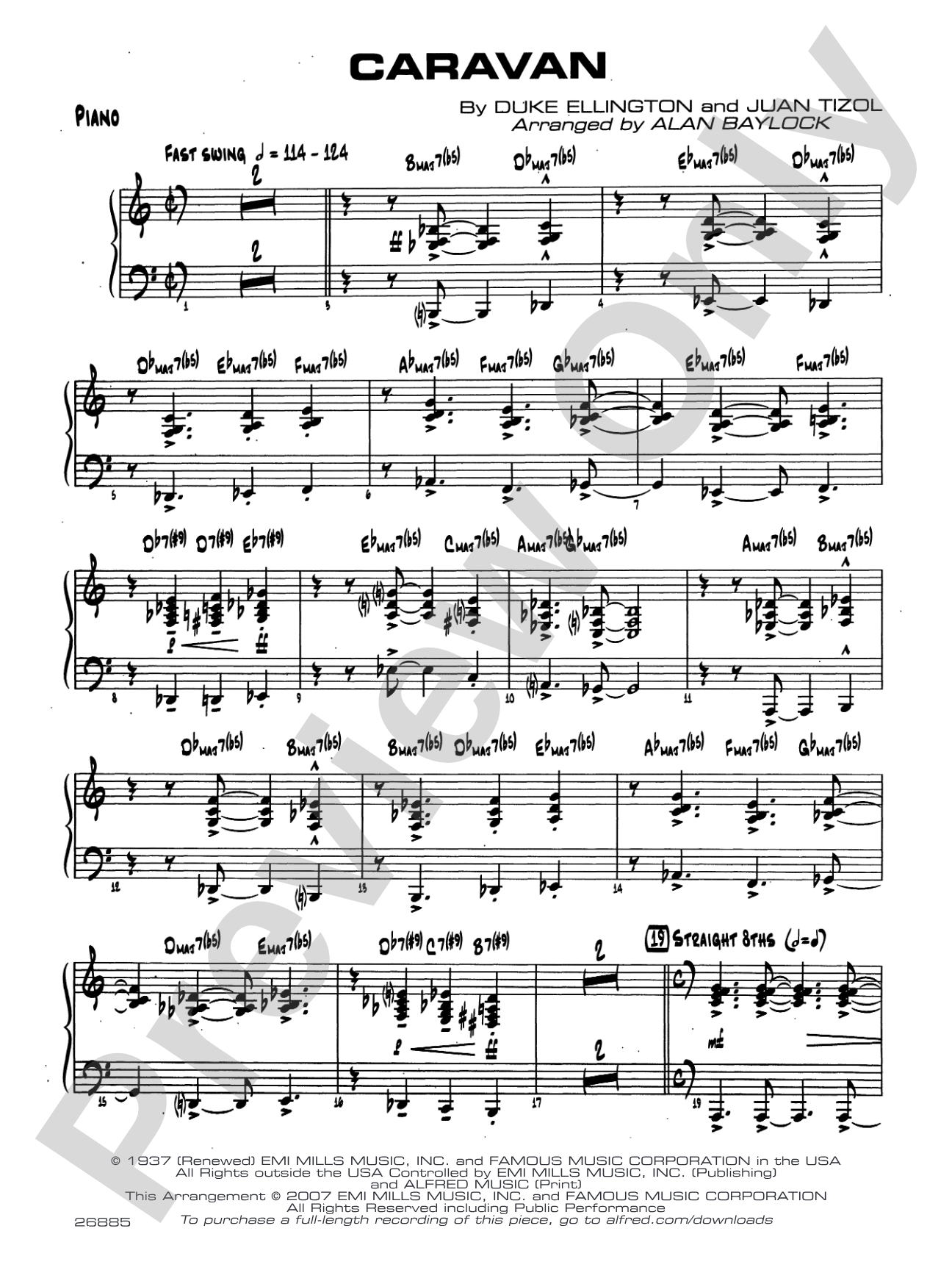 Caravan: Piano Accompaniment