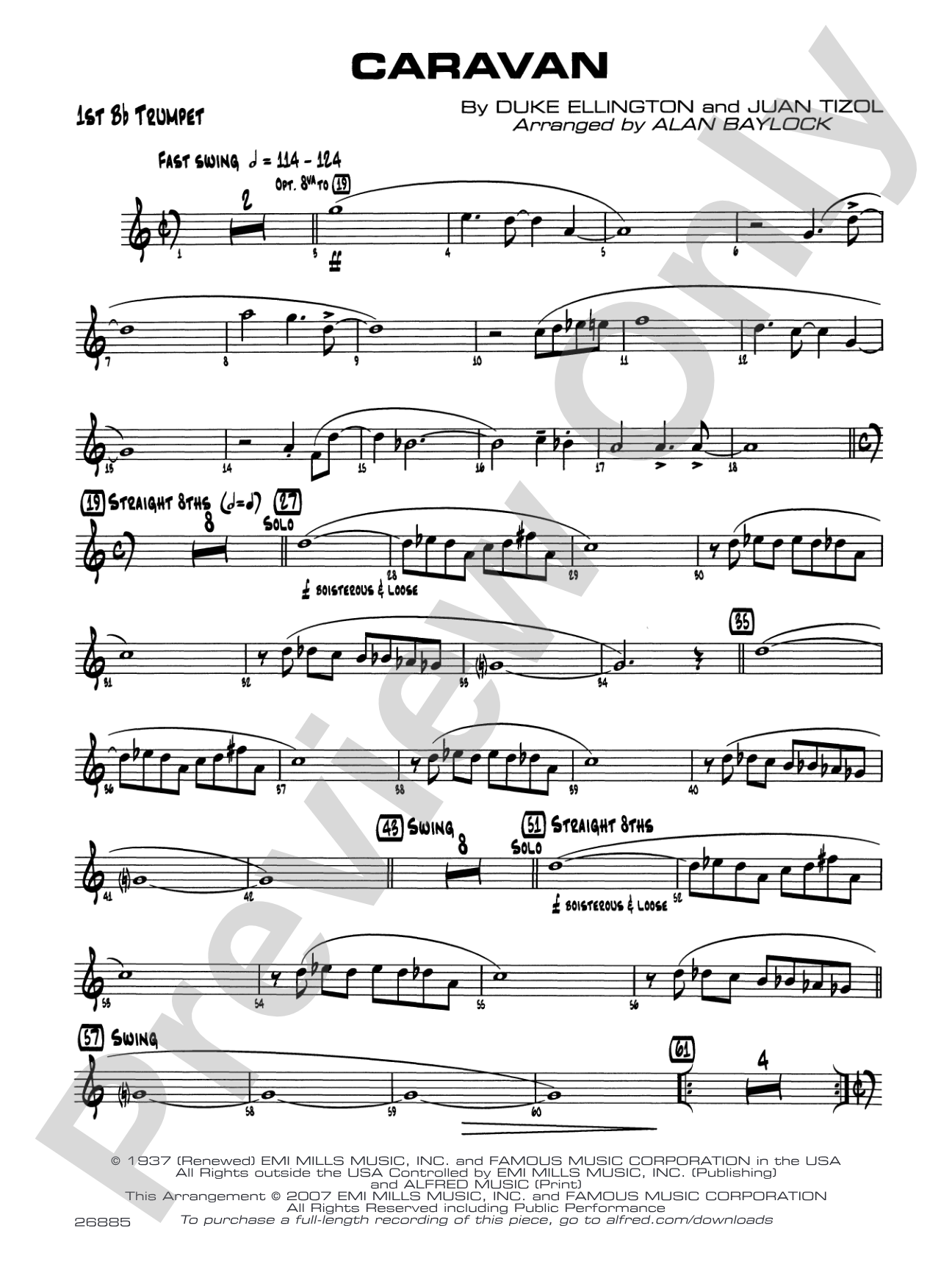 Caravan: 1st B-flat Trumpet