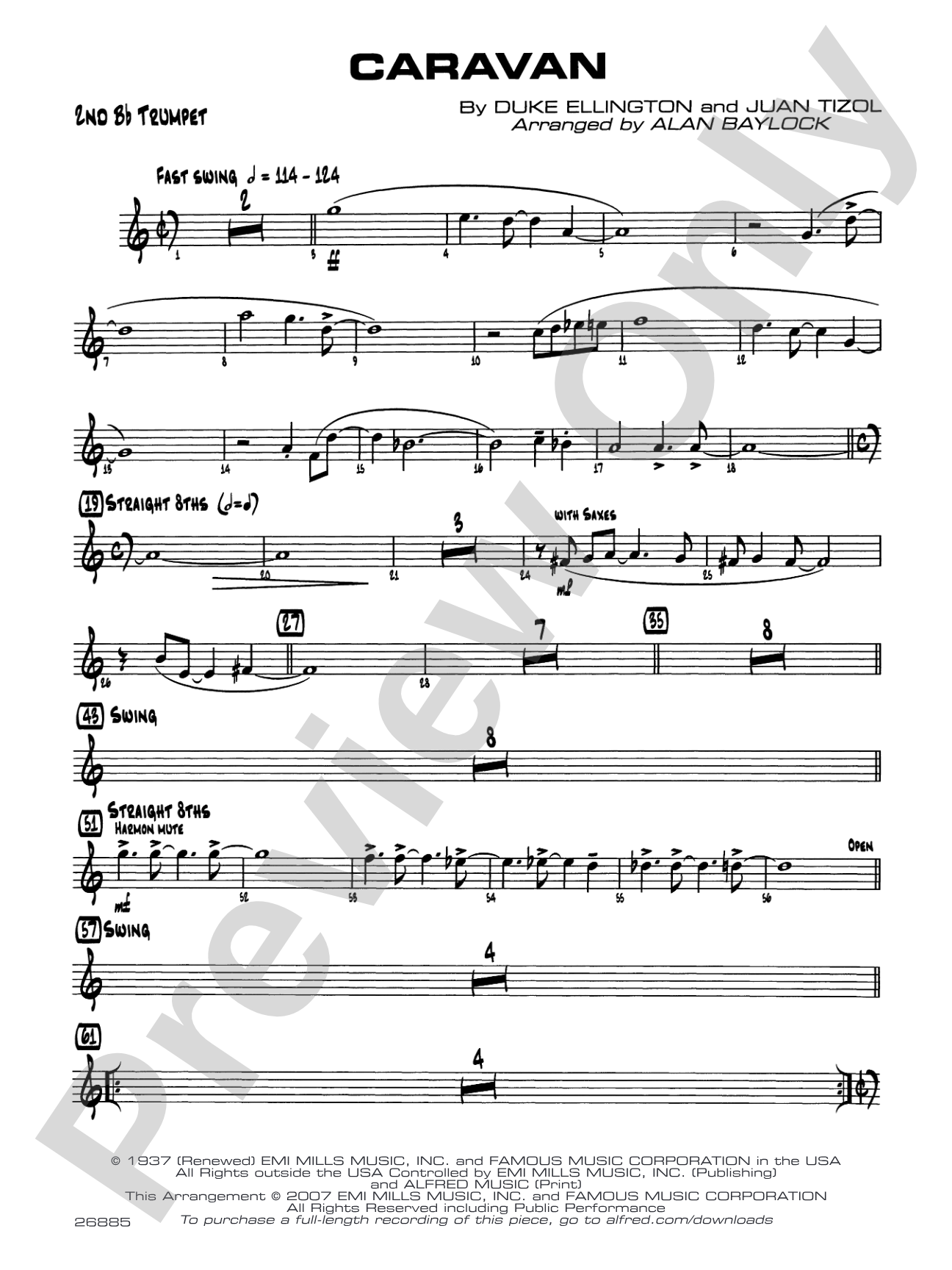 Caravan: 2nd B-flat Trumpet