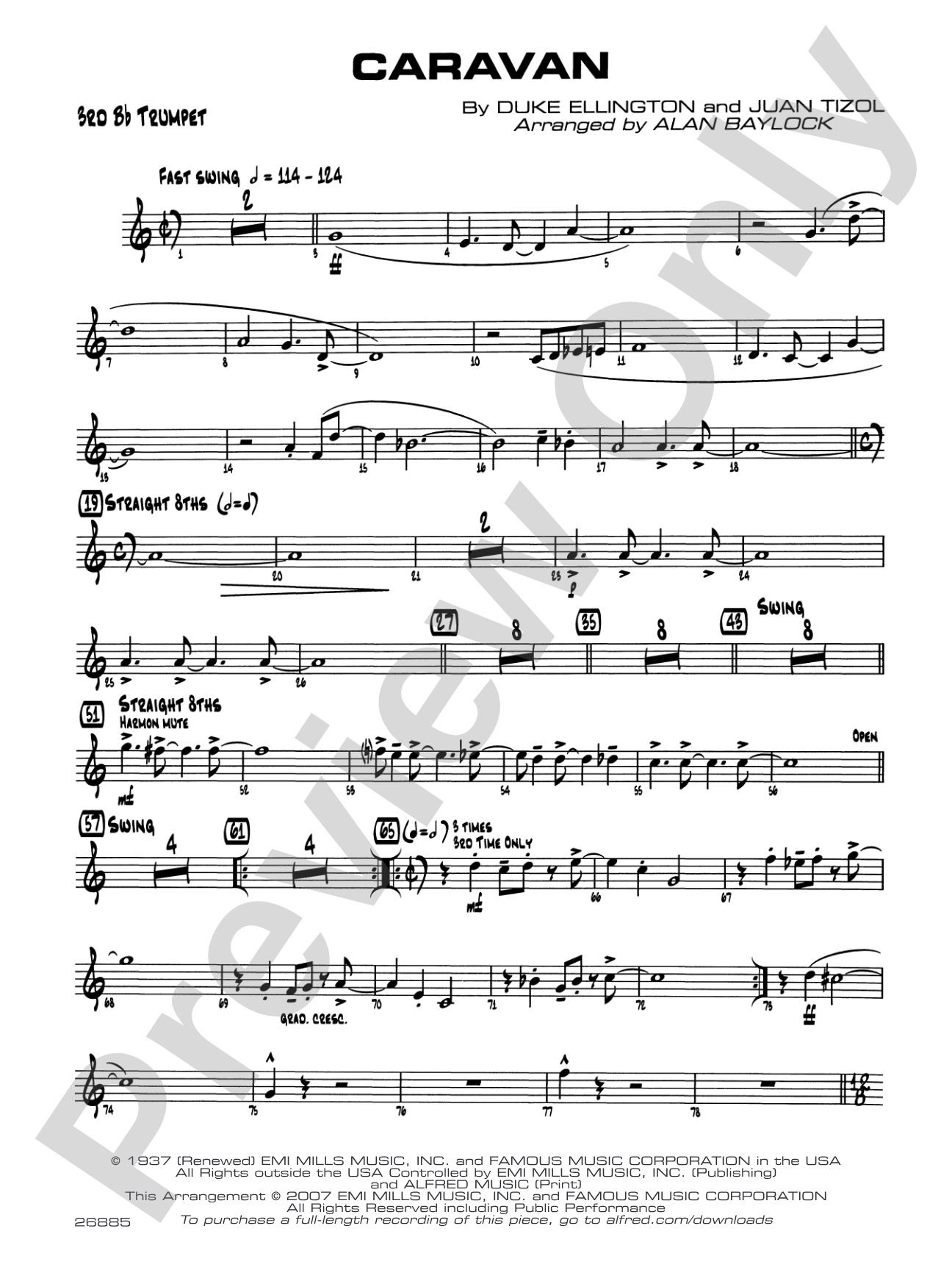 Caravan: 3rd B-flat Trumpet