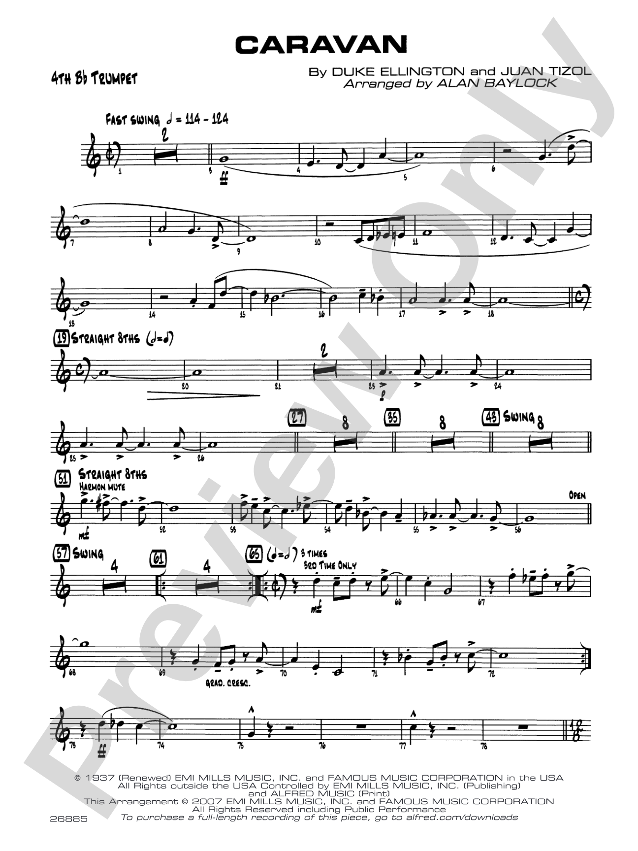 Caravan: 4th B-flat Trumpet