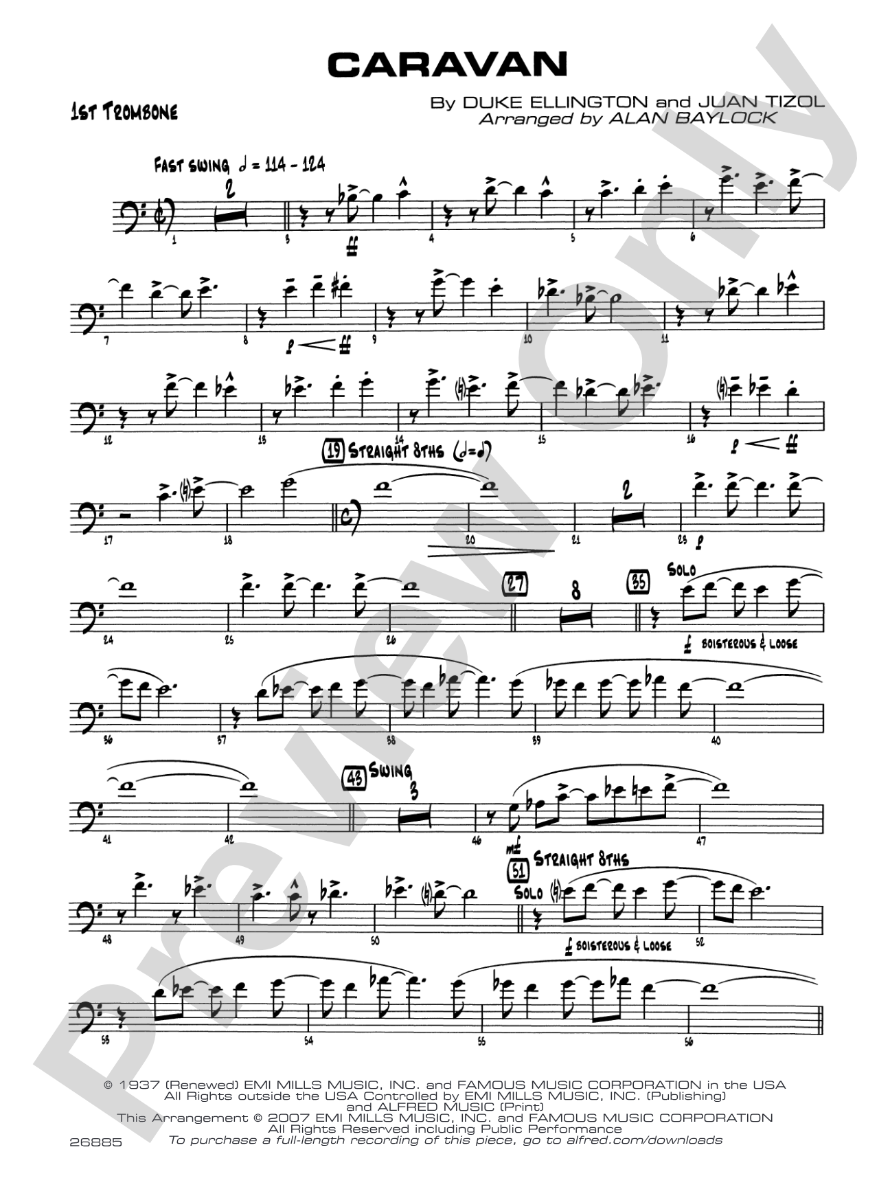 Caravan: 1st Trombone