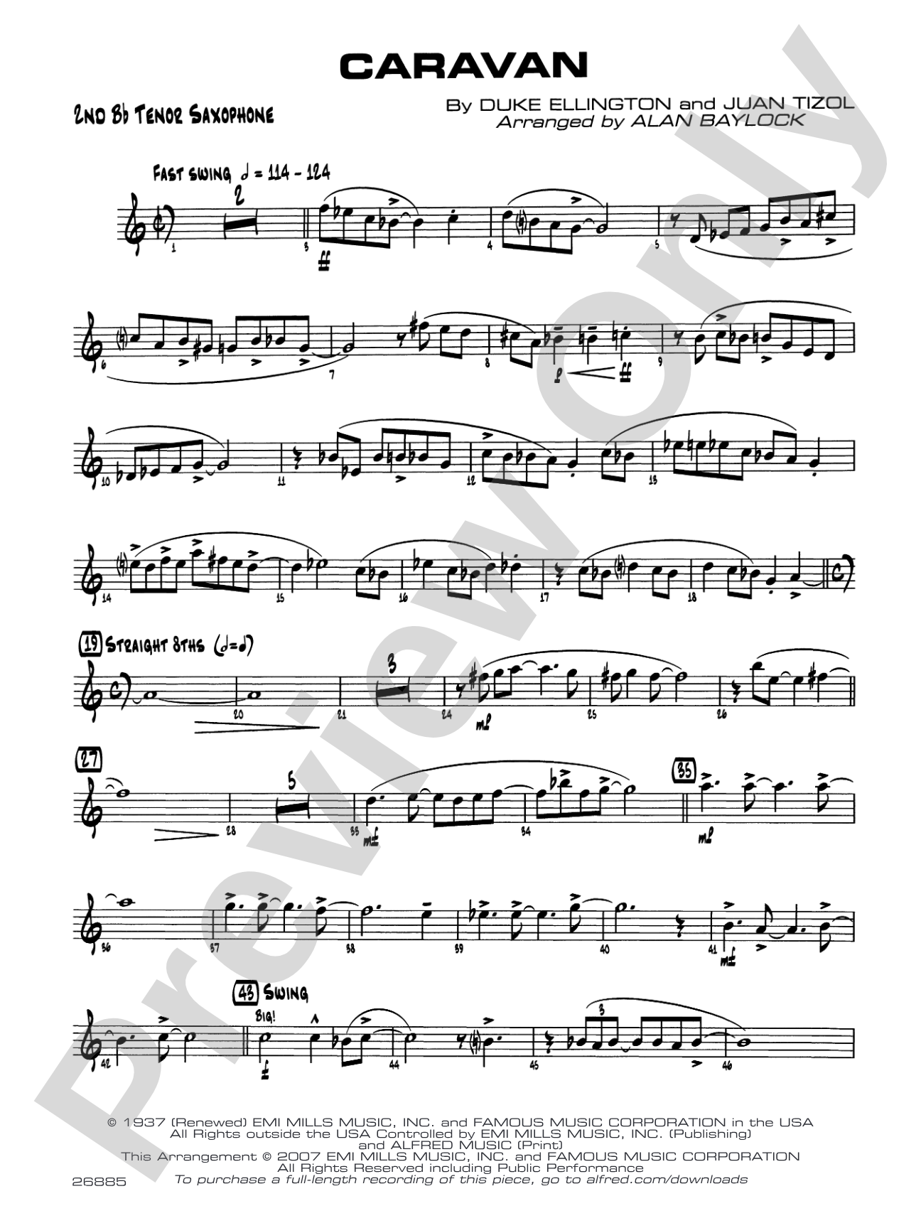 Caravan: 2nd B-flat Tenor Saxophone