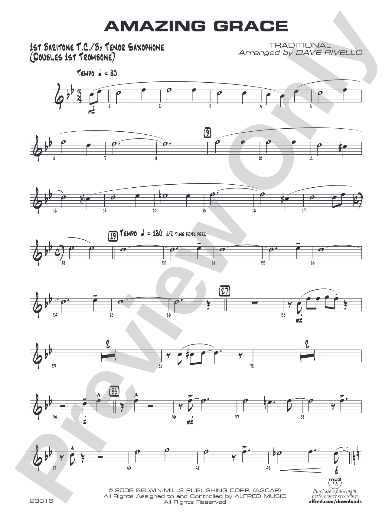 Amazing Grace: Baritone T.C.
