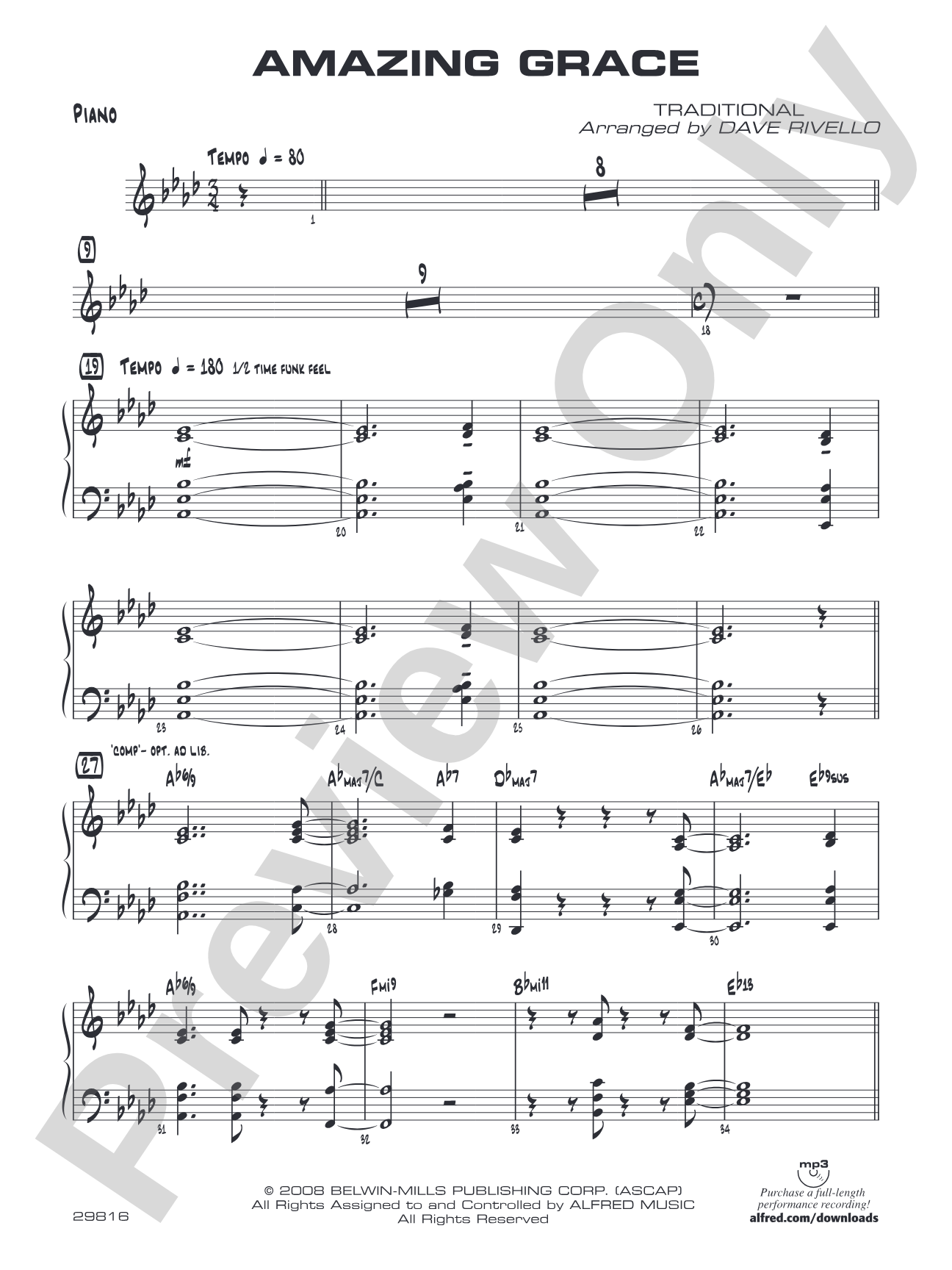 Amazing Grace: Piano Accompaniment