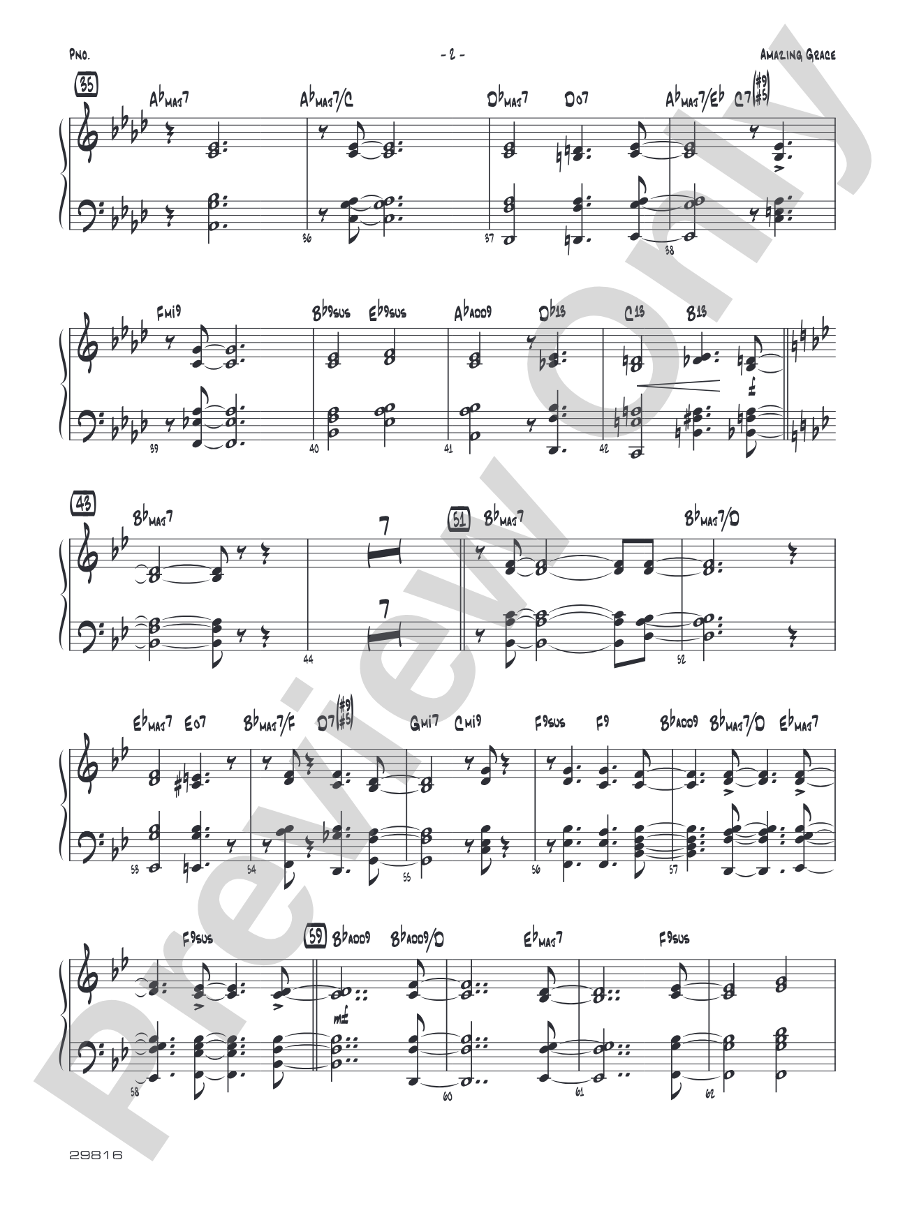 Amazing Grace: Piano Accompaniment