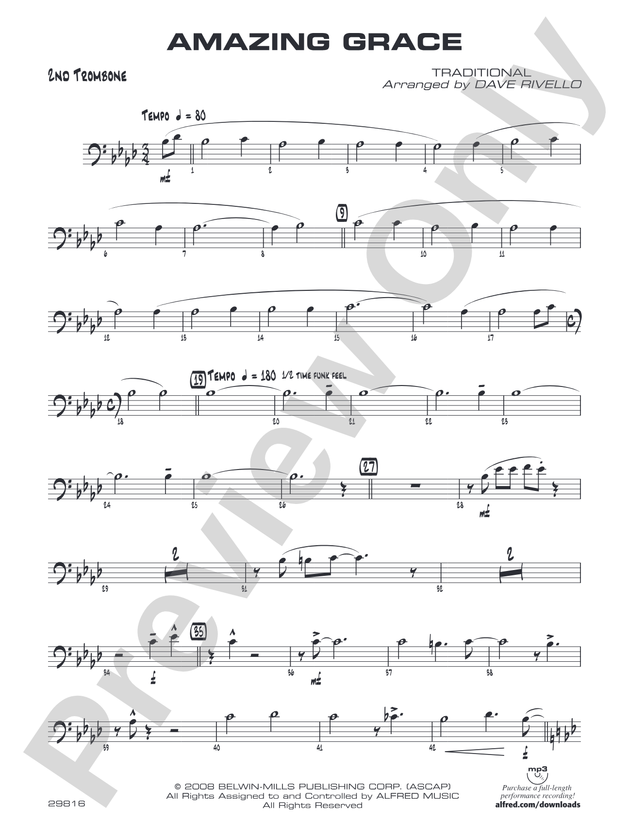 Amazing Grace: 2nd Trombone