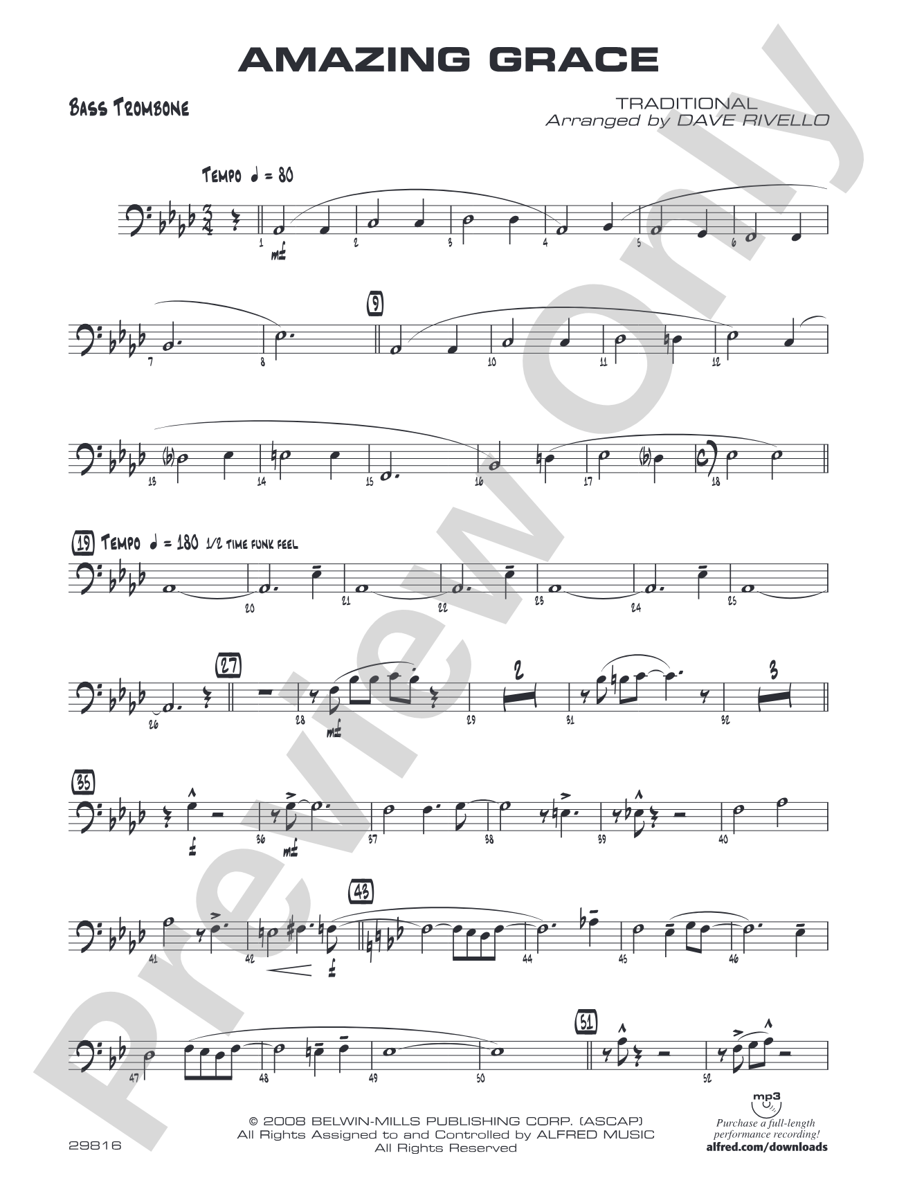 Amazing Grace: 4th Trombone