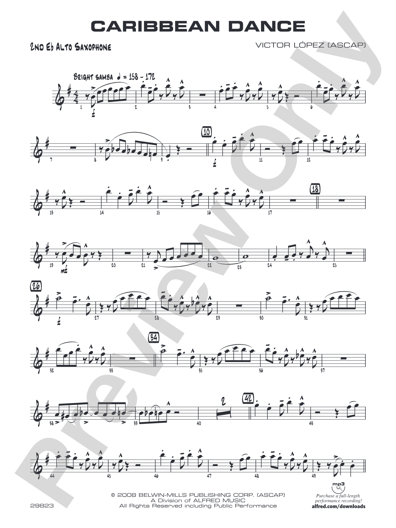 Caribbean Dance: 2nd E-flat Alto Saxophone