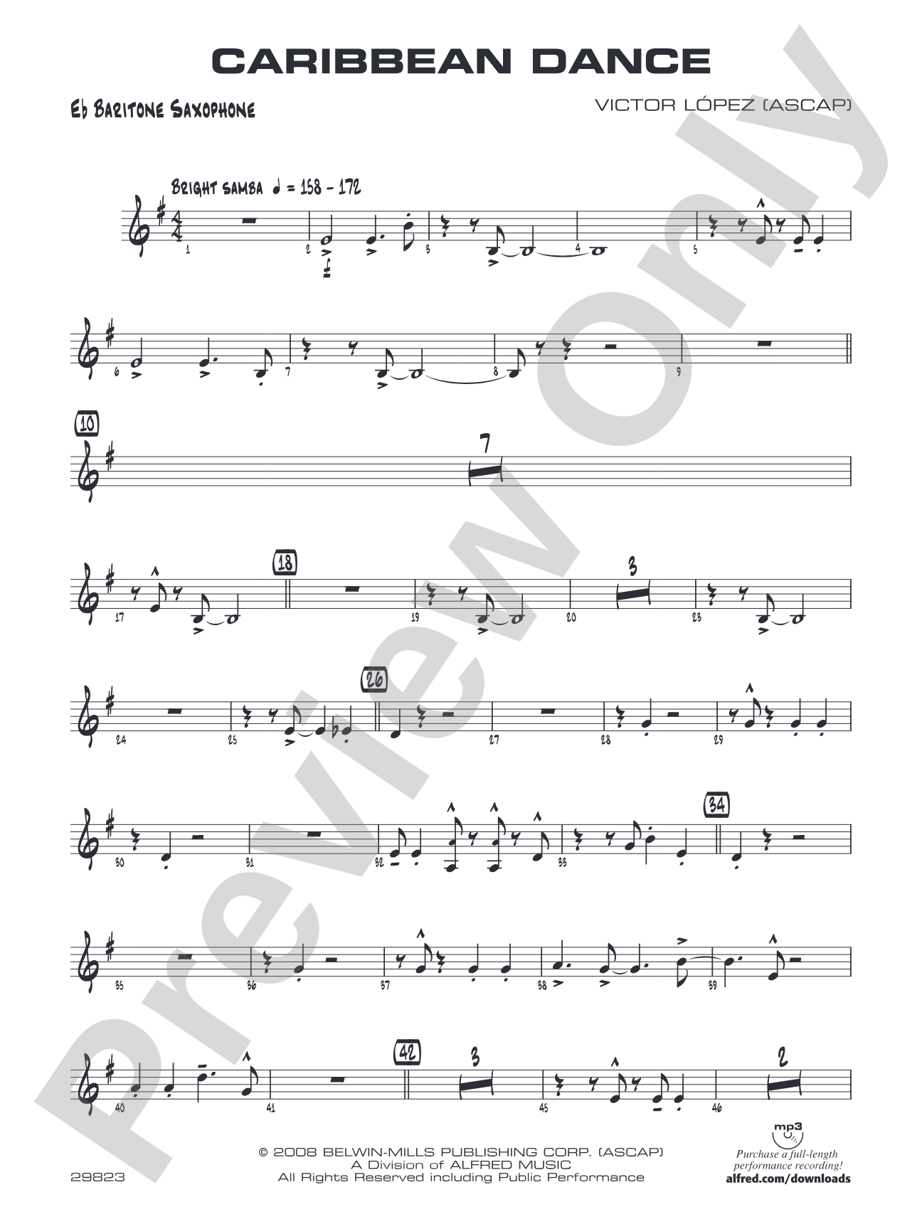 Caribbean Dance: E-flat Baritone Saxophone
